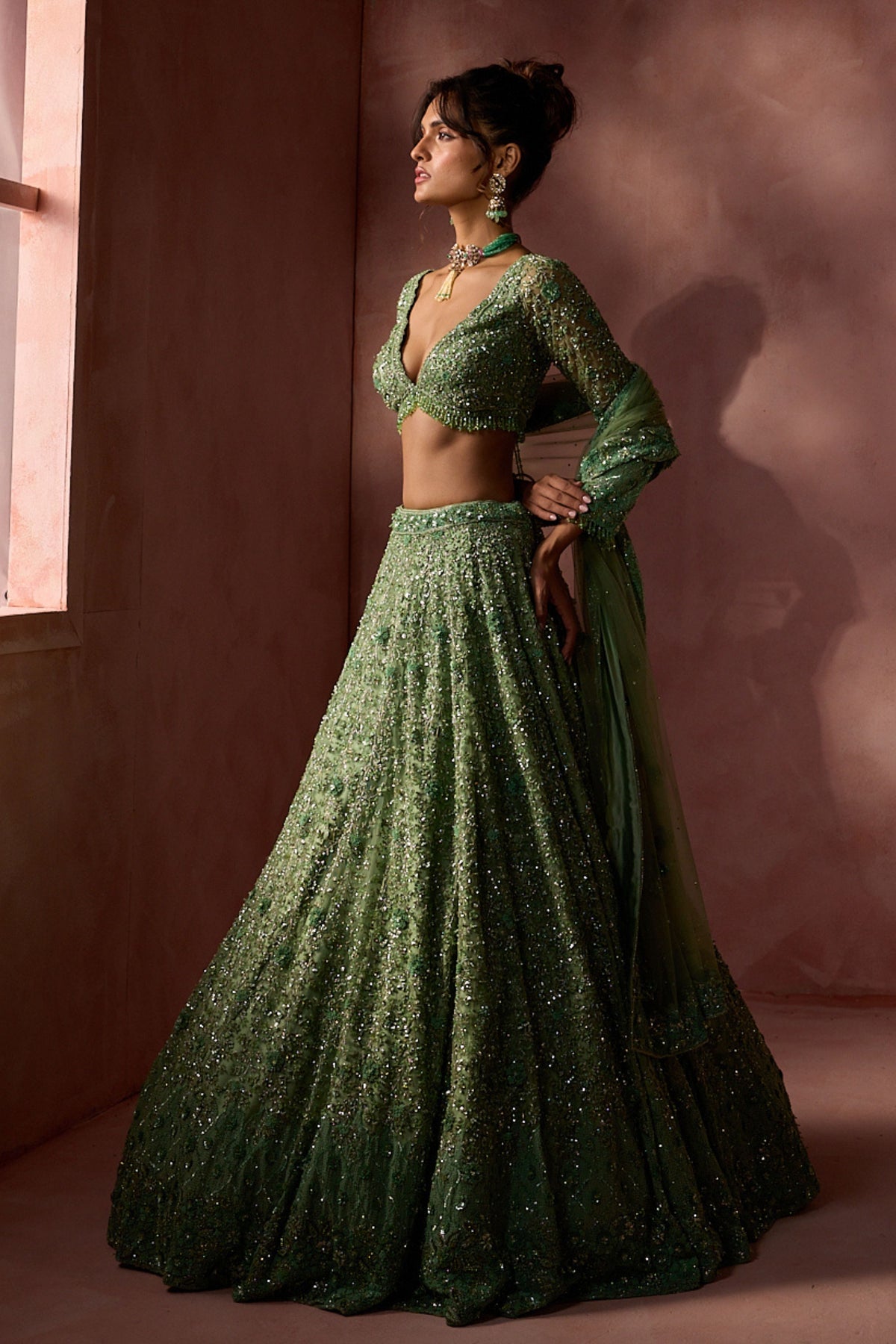 Sage Green Lehenga Set
