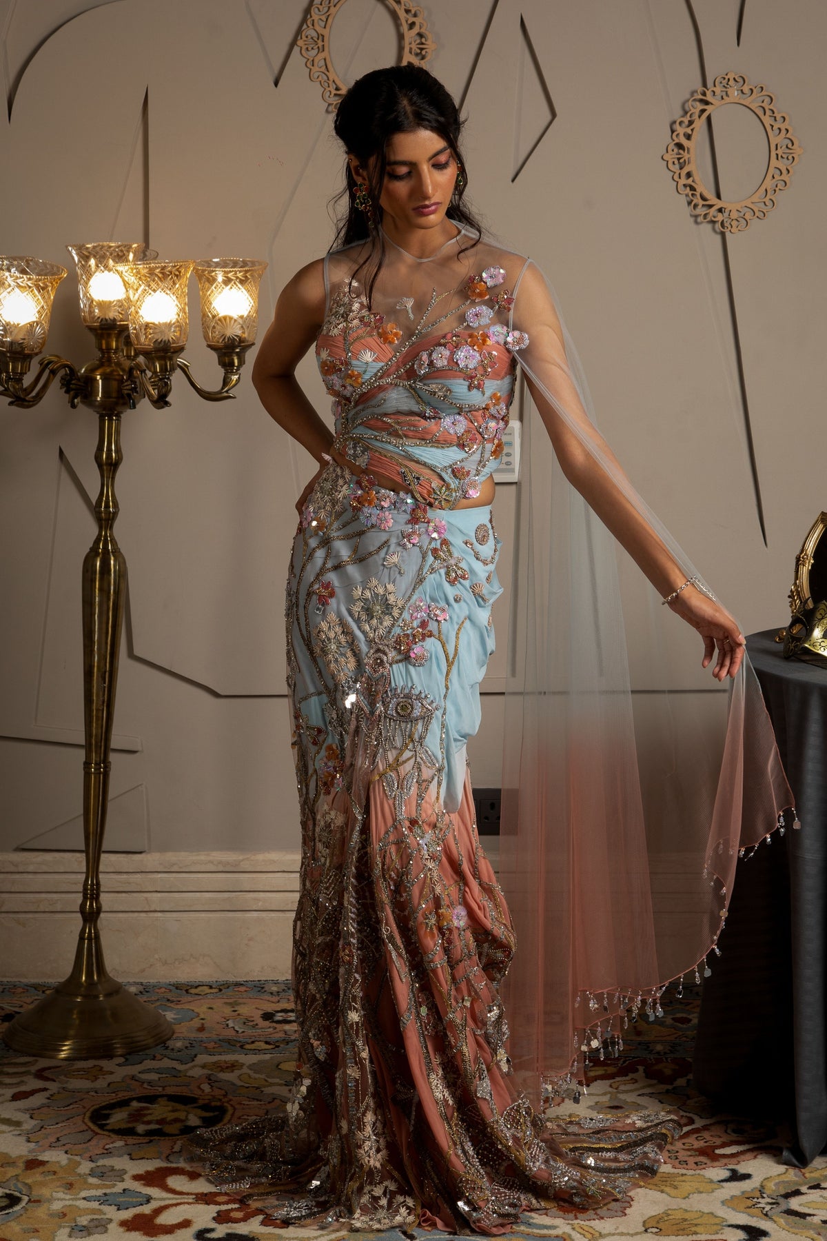 Rhea Drape Saree Set