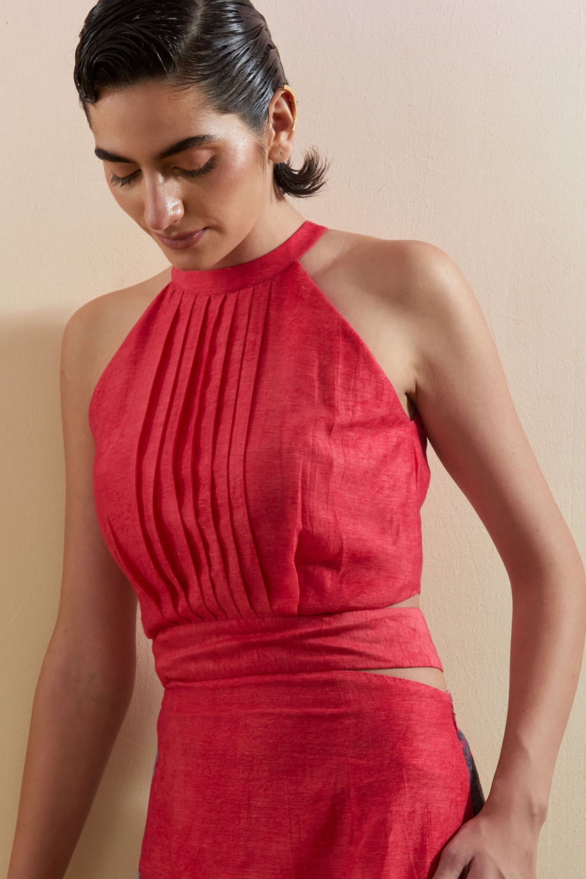 Gliss Pink & Grey Halter Dress
