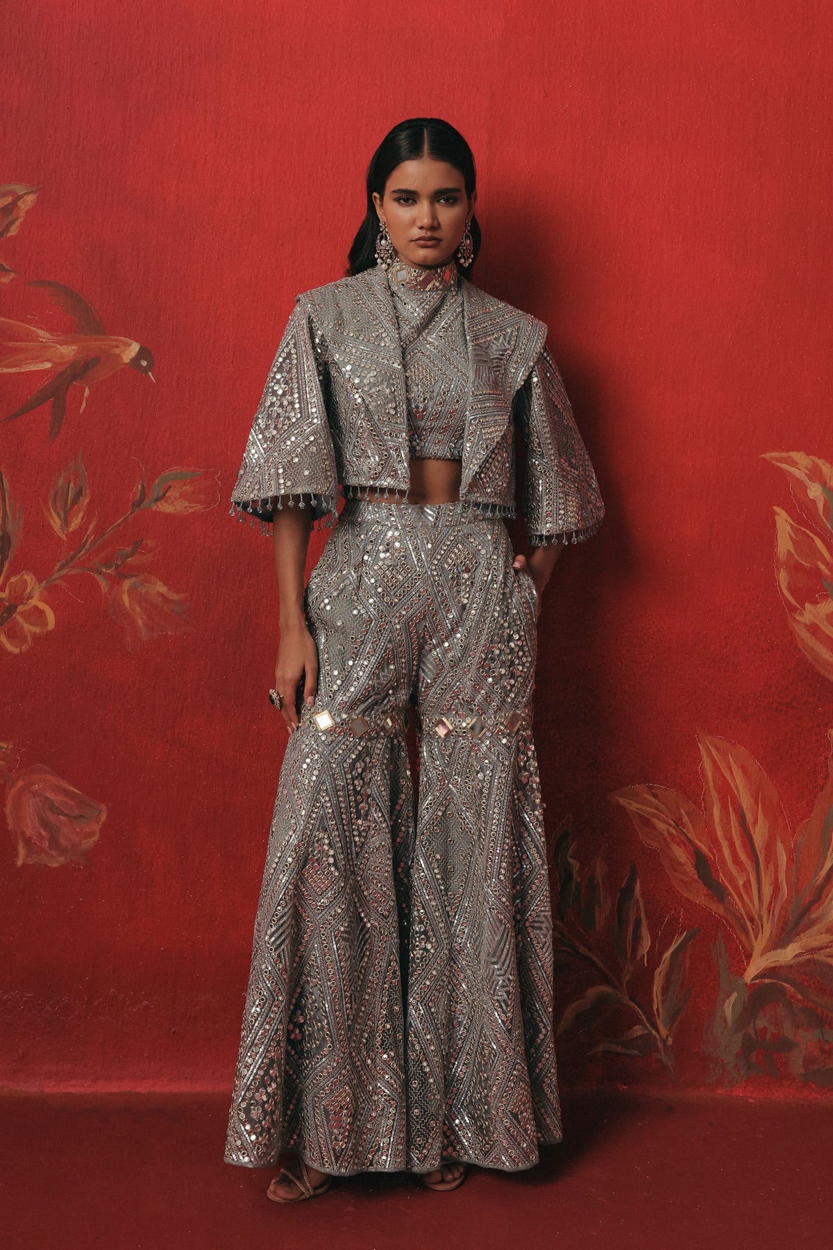 Muted Aqua Sharara Set