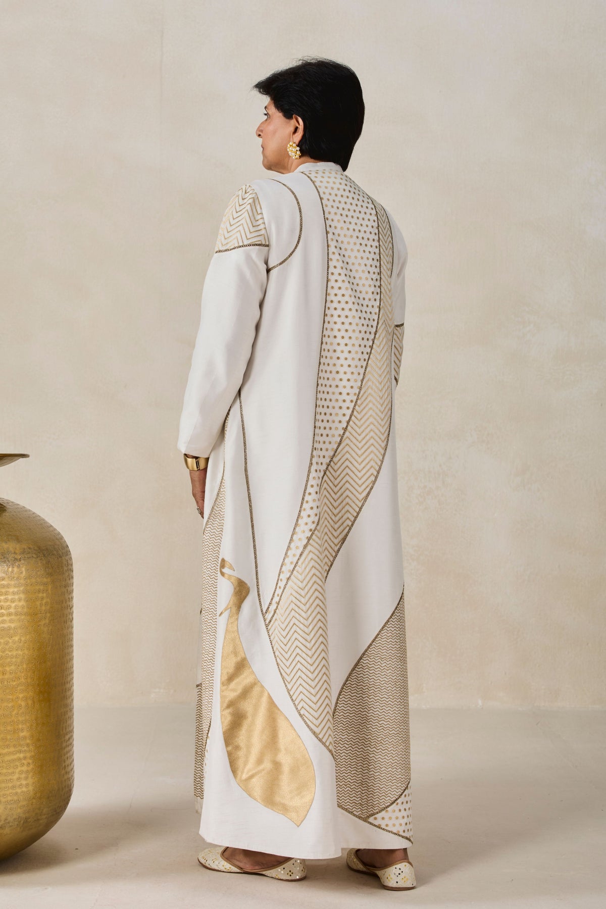 Chanderi Long Jacket Set