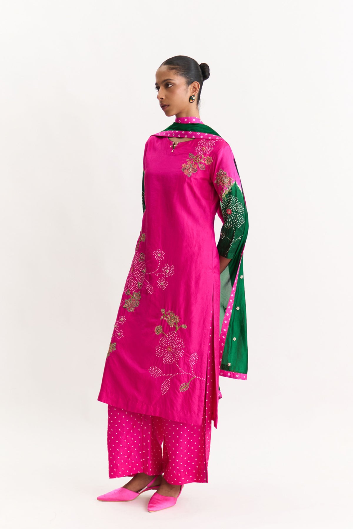 Sakura Rani Green Kurta Set