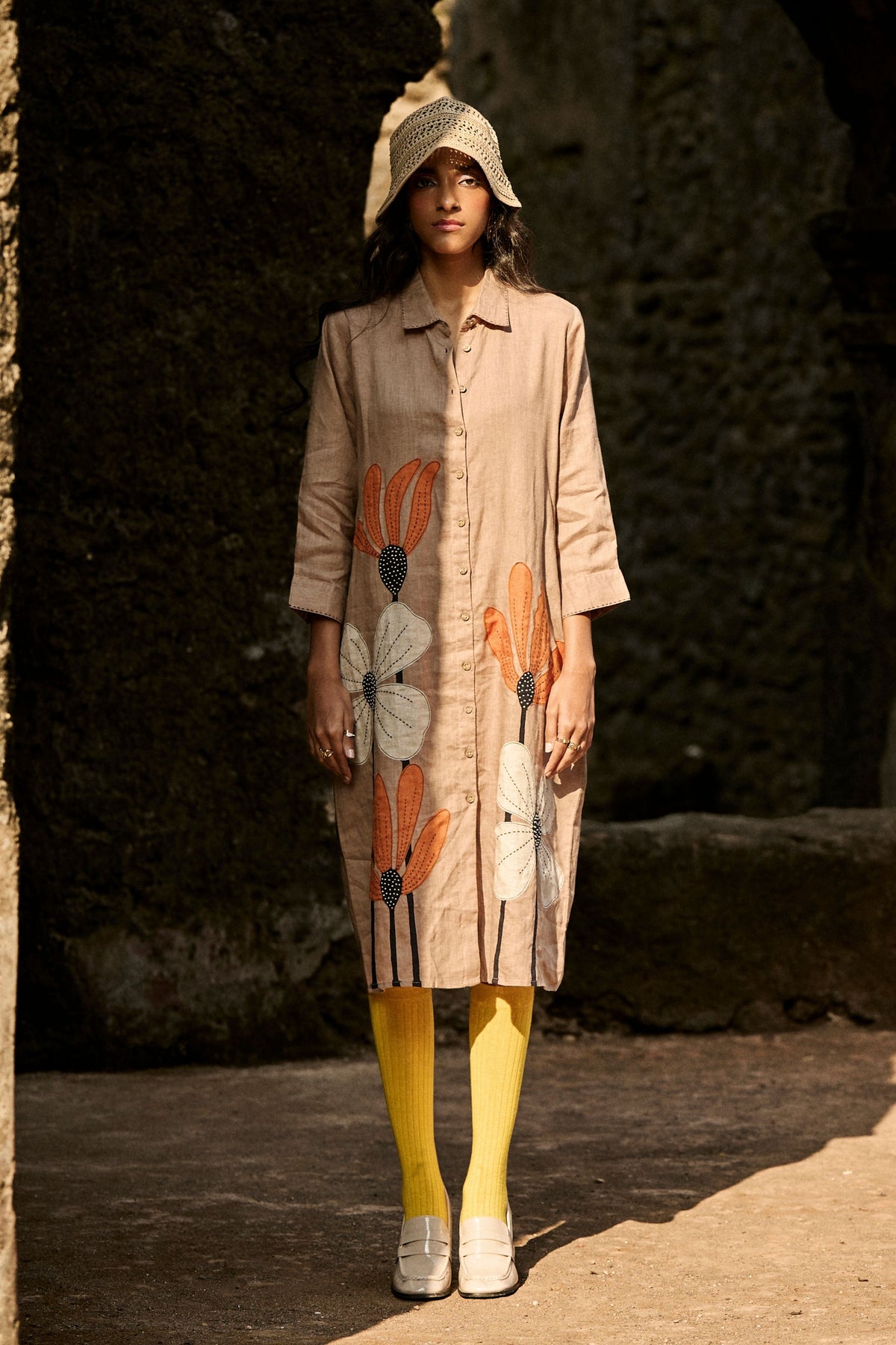 Khaki Linen Dress