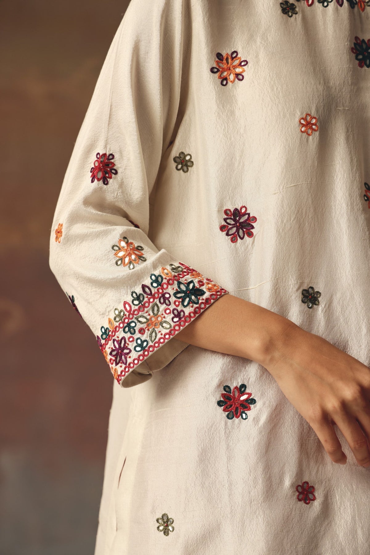 Multicolor Silk Kurta