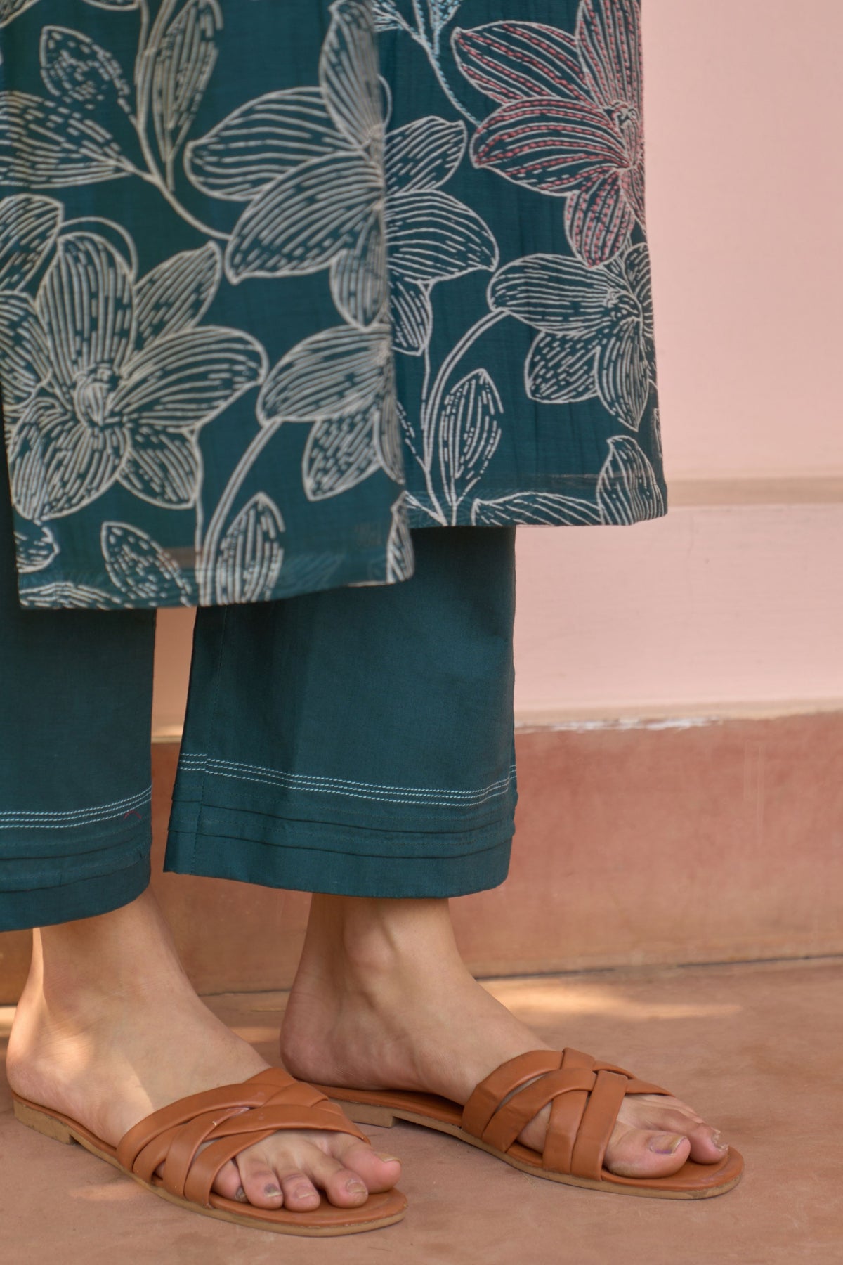 Jade Bloom Tunic Set