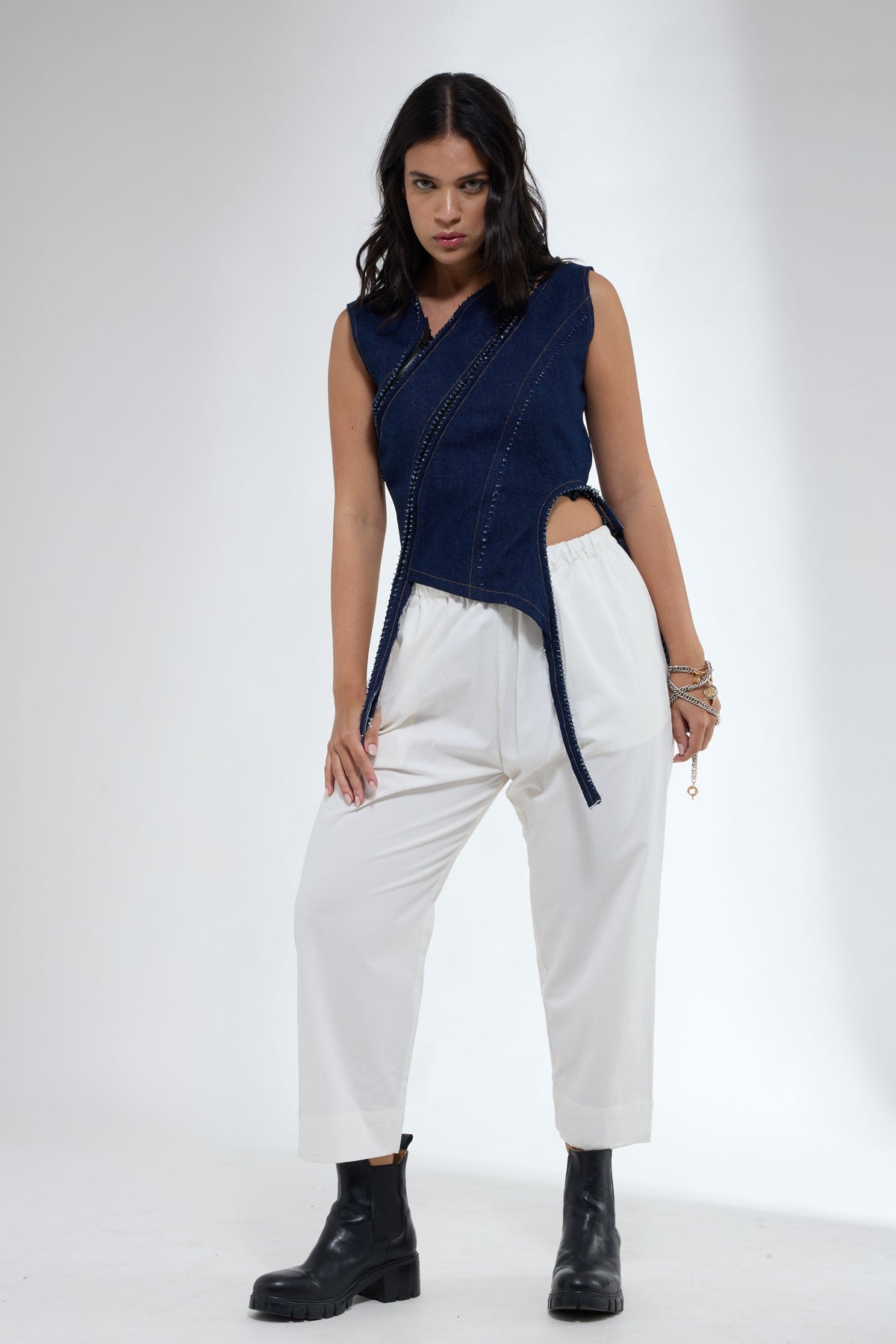 Double Zip Crop Top