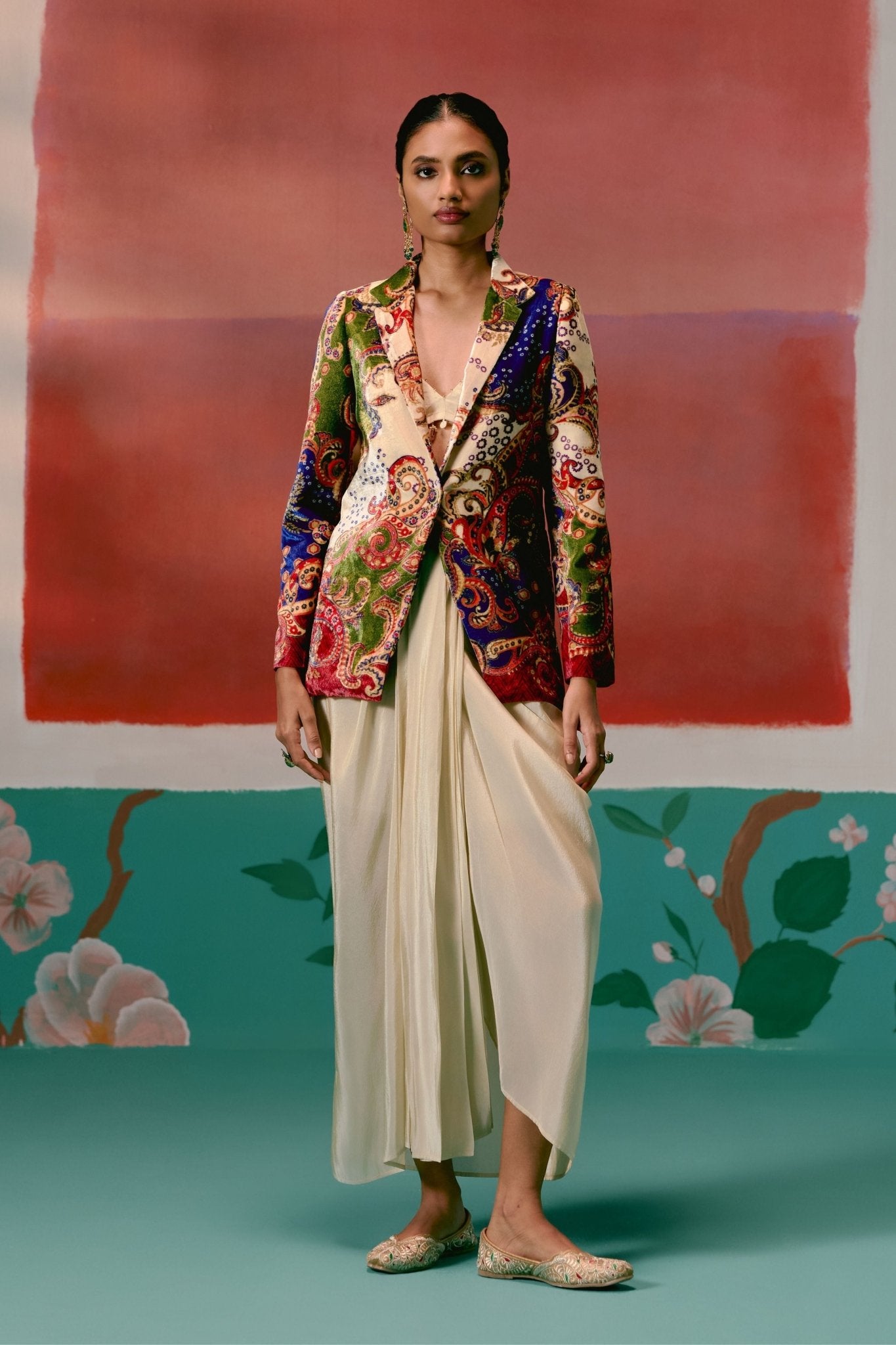 Paisley Blazer Dhoti Set - Label Mogra - Elahe