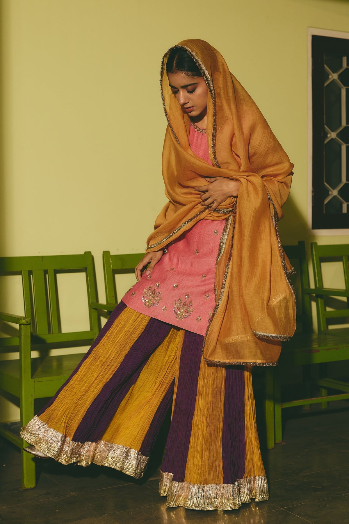Gulrukh Leher Kurta and Sharara