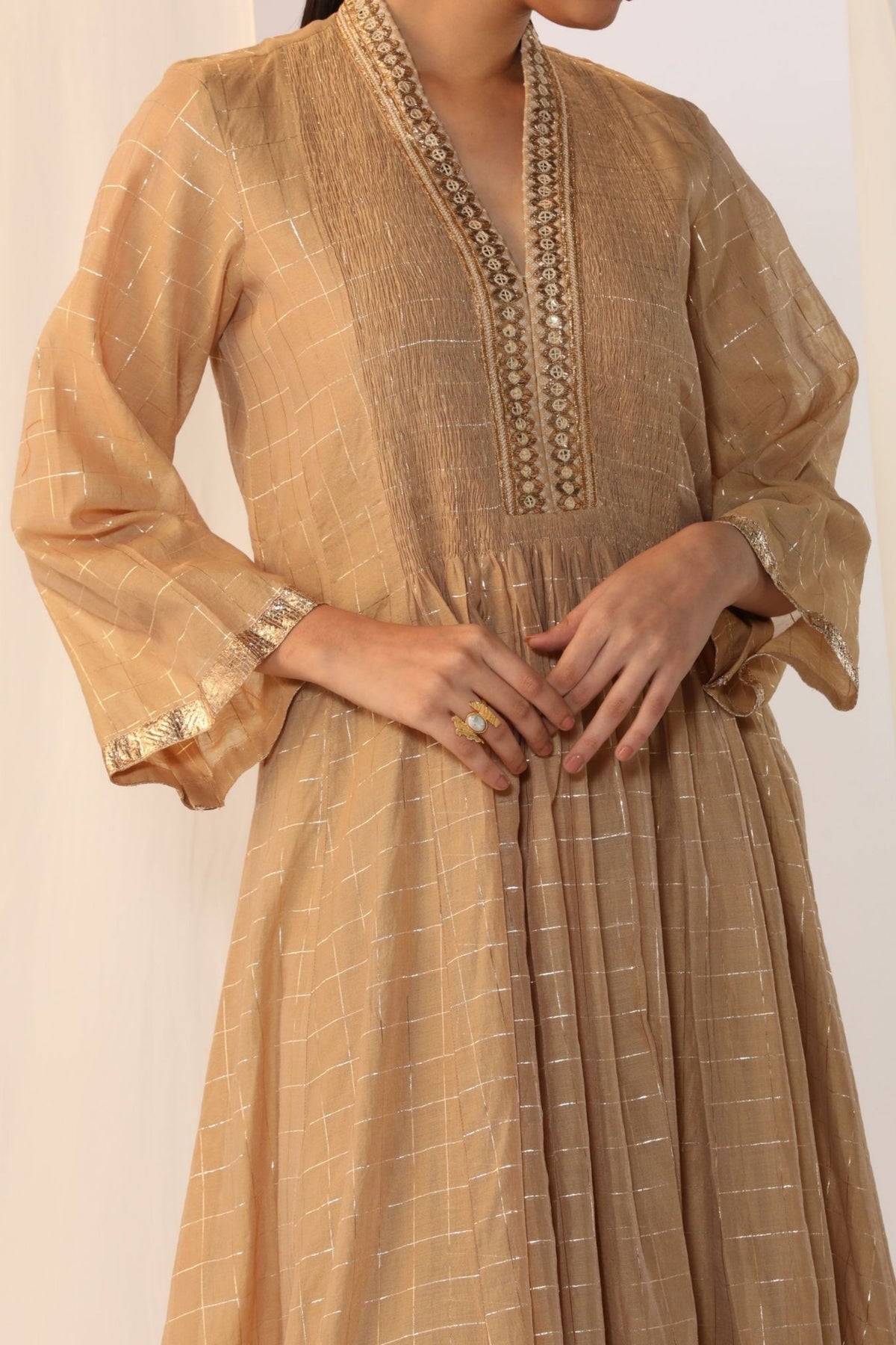 Champagne Mist Embroidery Kurta