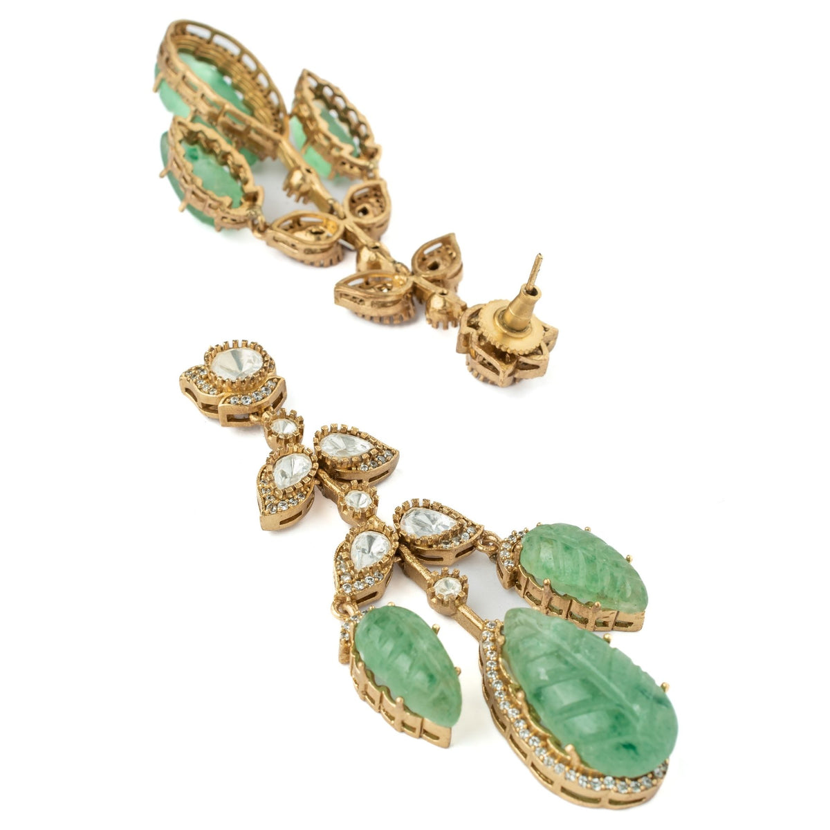 Synthetic Stone Green Necklace Set