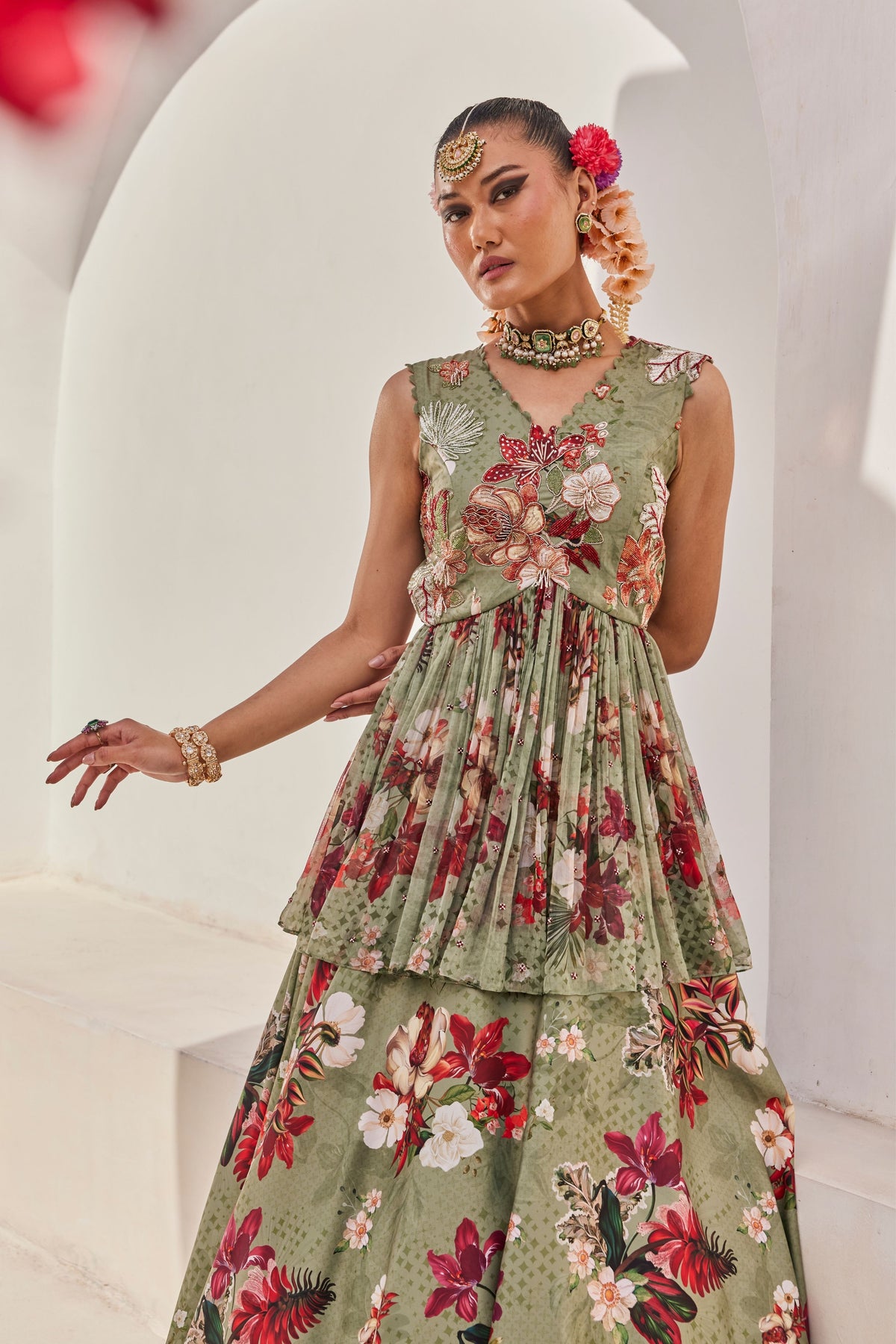 Sufi Peplum Lehenga Set