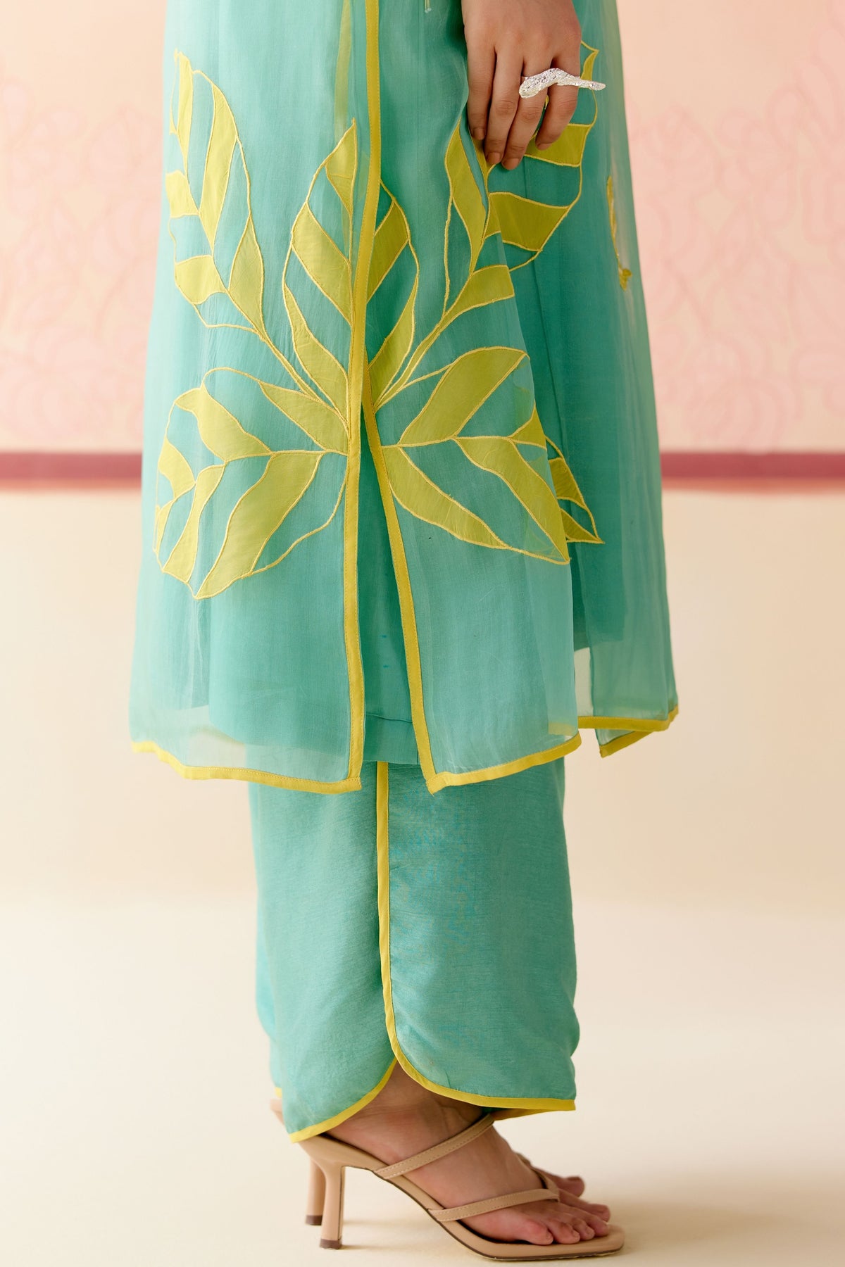 Mustard Floral Kurta Set