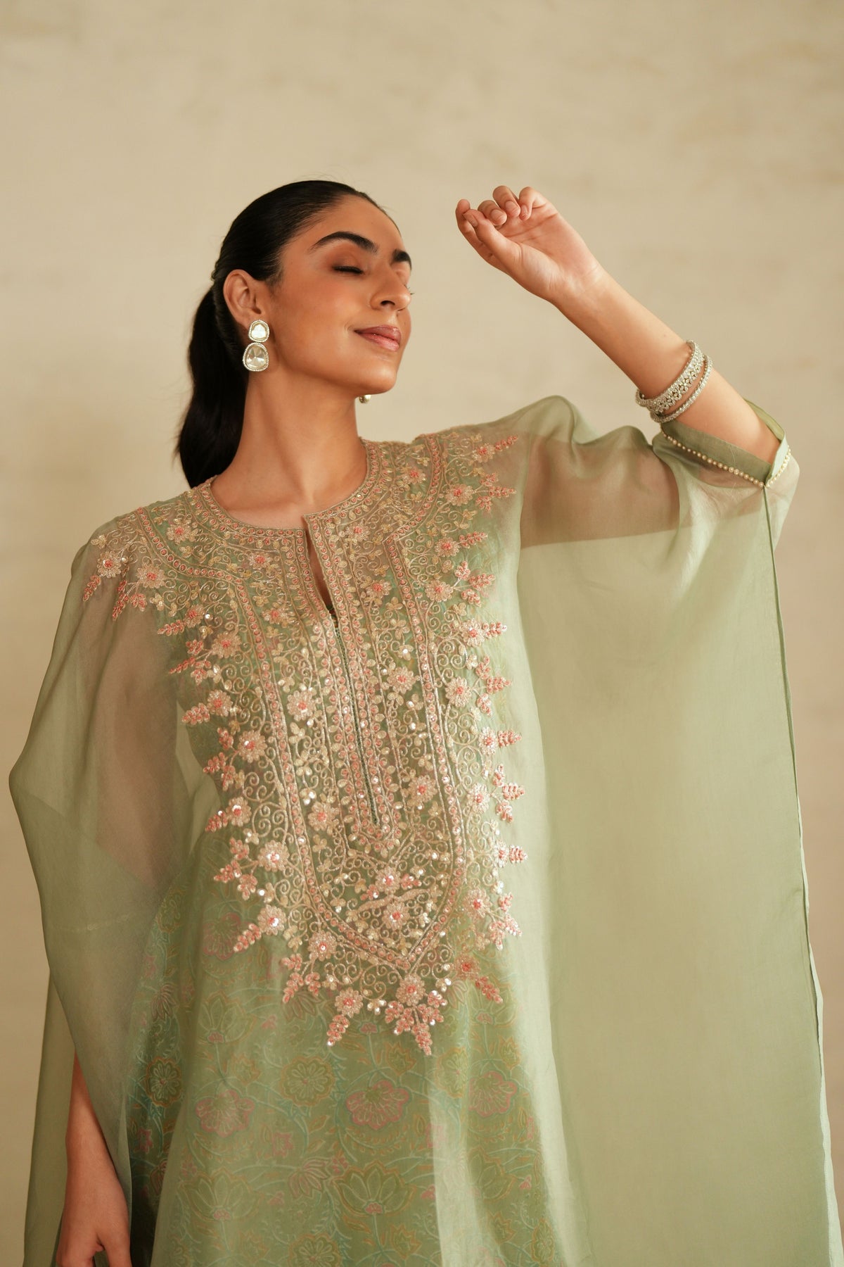 Sea Green Kaftan Set