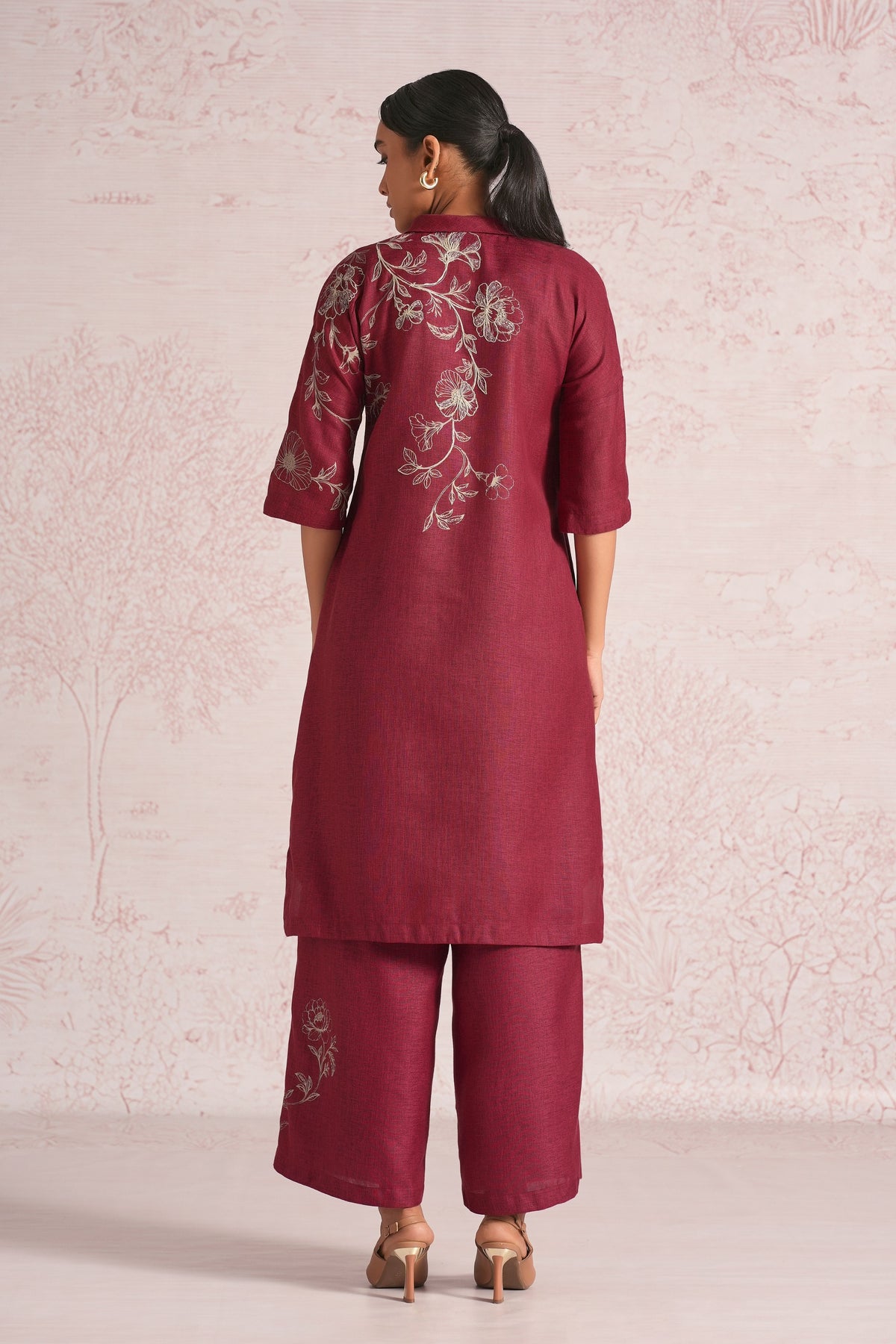 Bloomscape Merlot Kurta Set