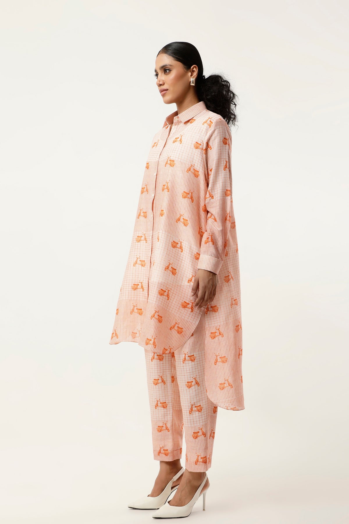 Orange Printed 3 Piece Set