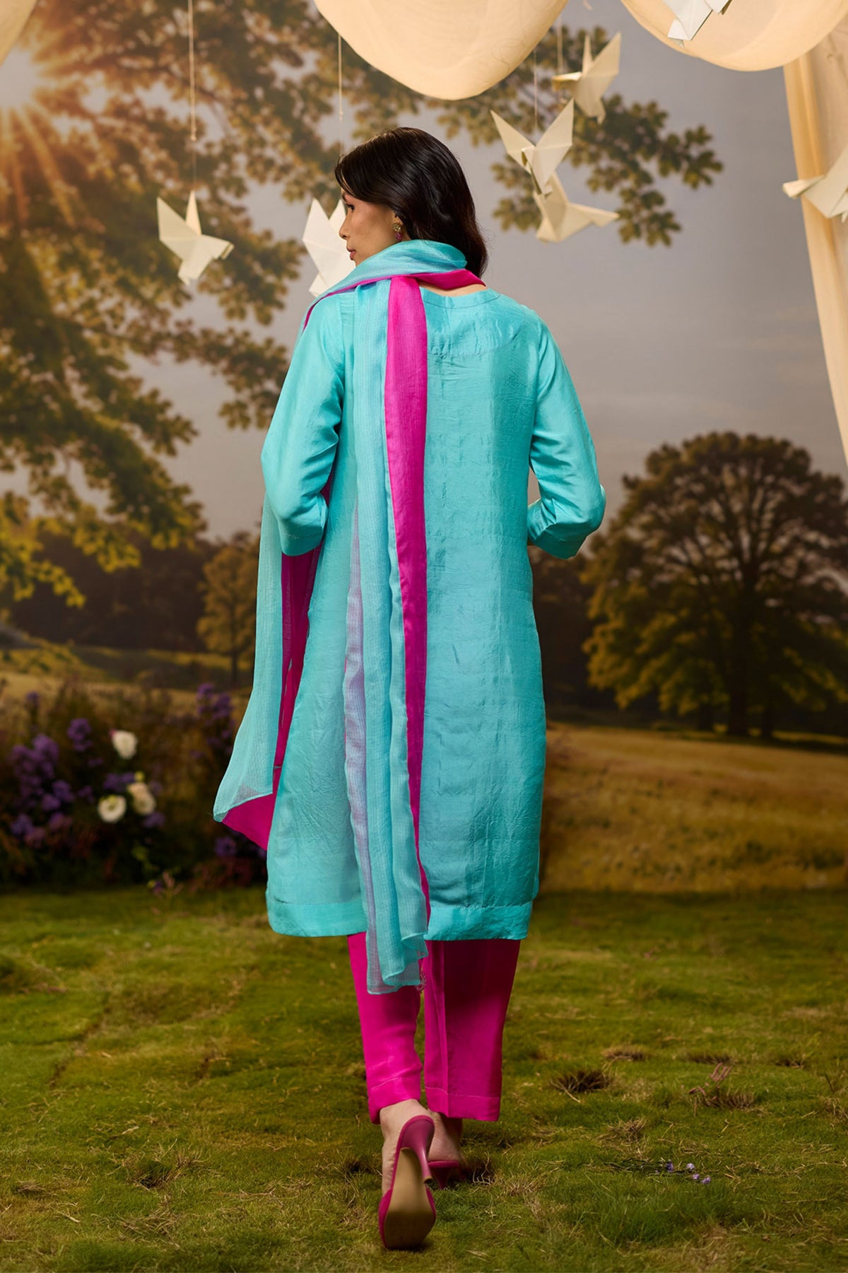 Alive Within Embroidered Blue Kurta Set