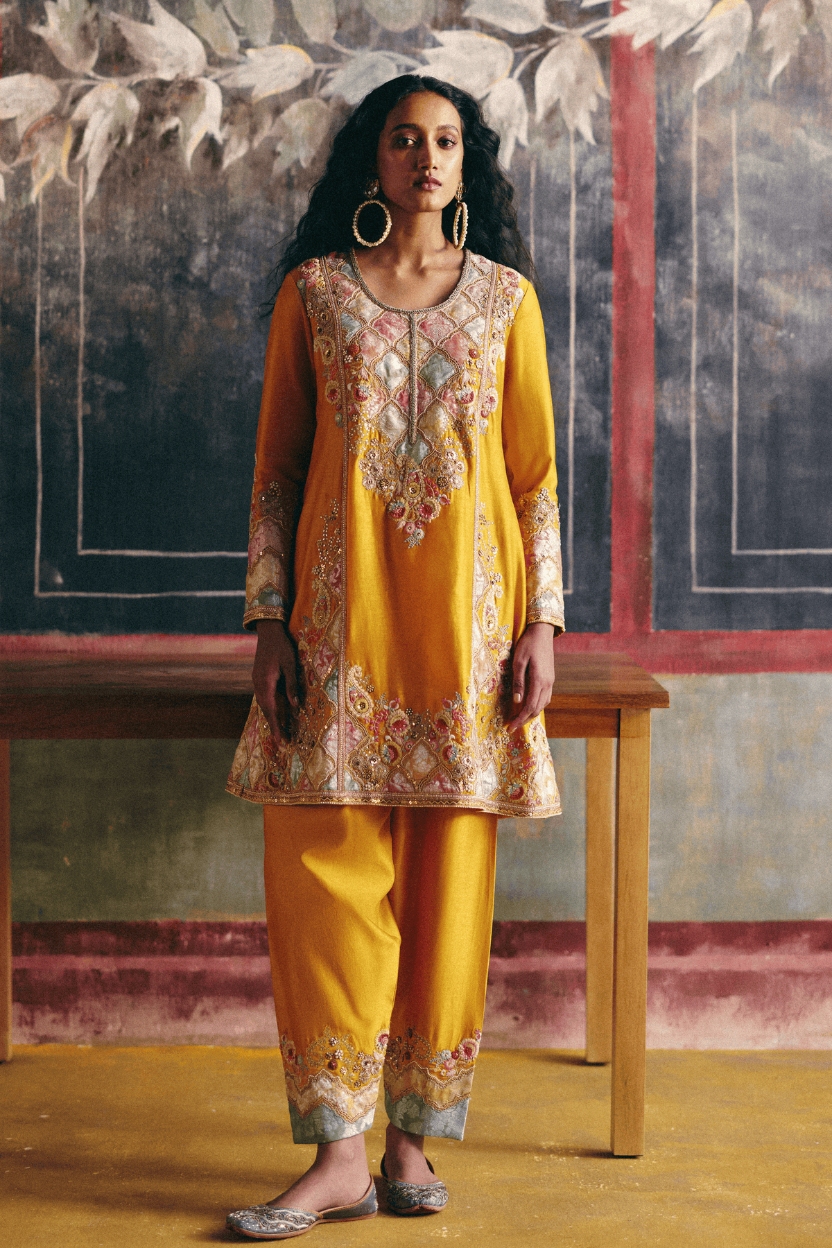 Mustard Phiran Kurta Set