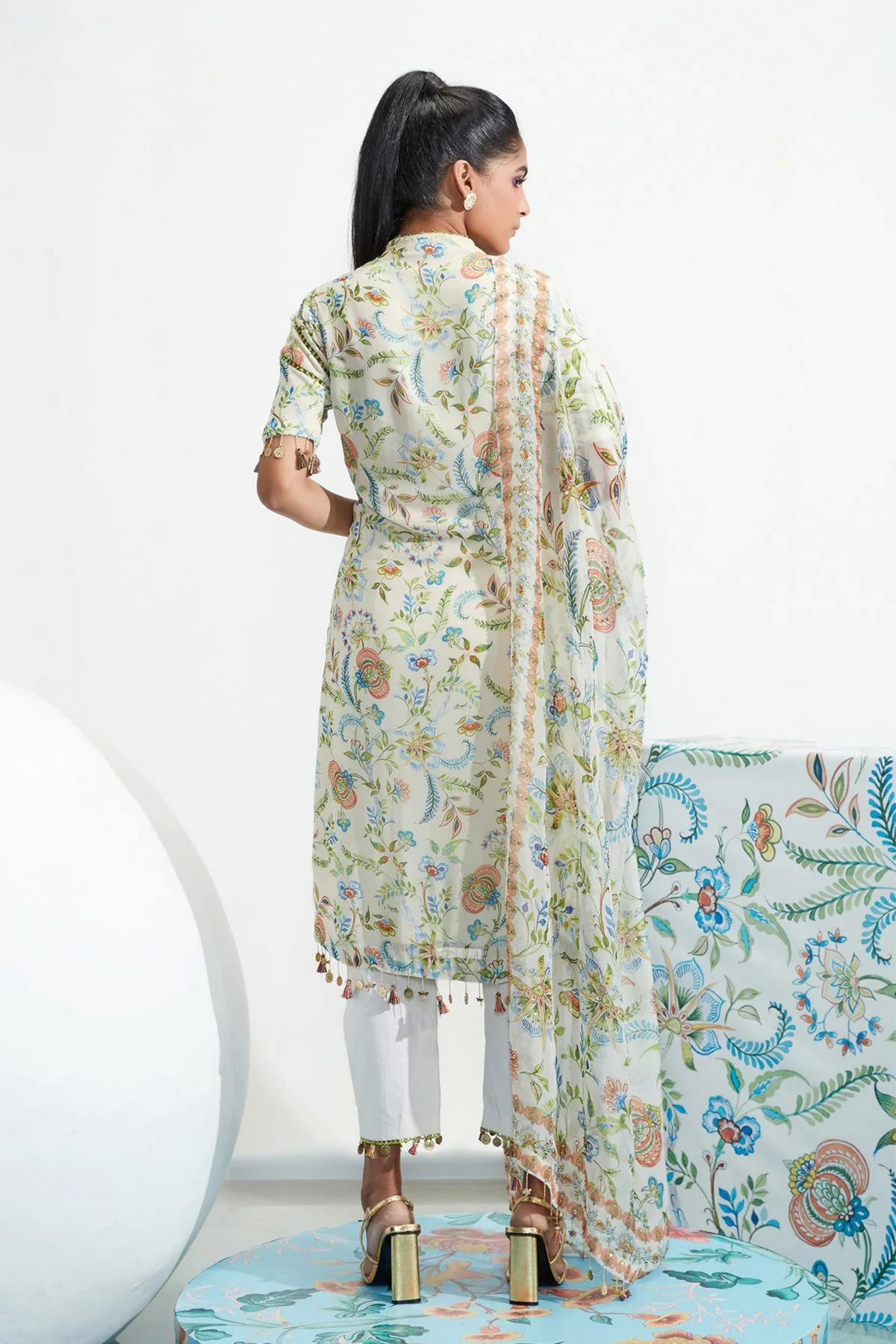 Zara Ivory Embroidered Kurta Set