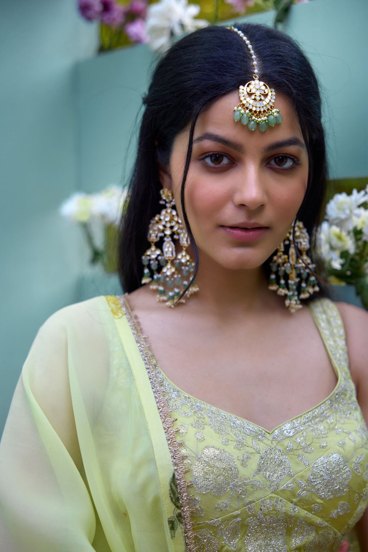 Canary Yellow Embroidered Lehenga Set