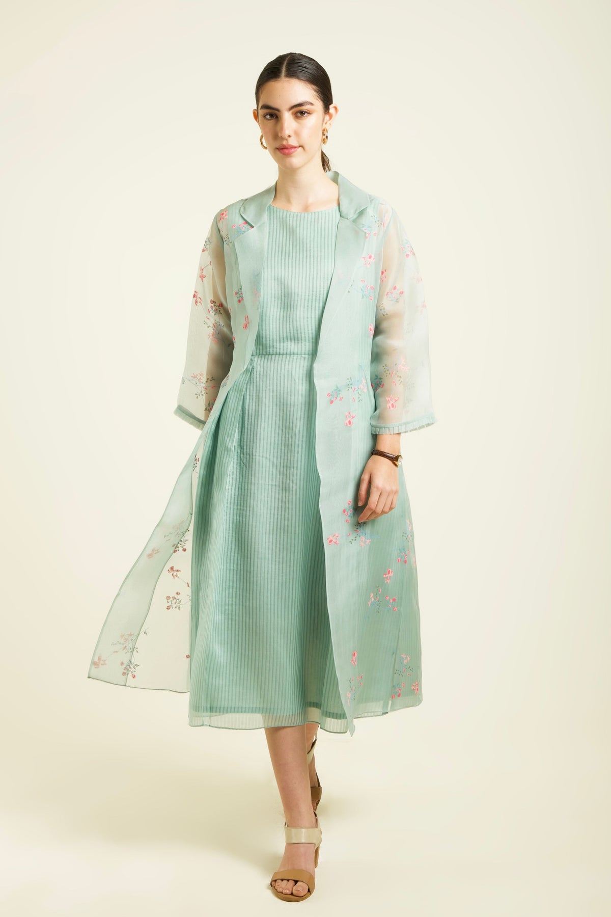 Mint Stripe Organza Dress