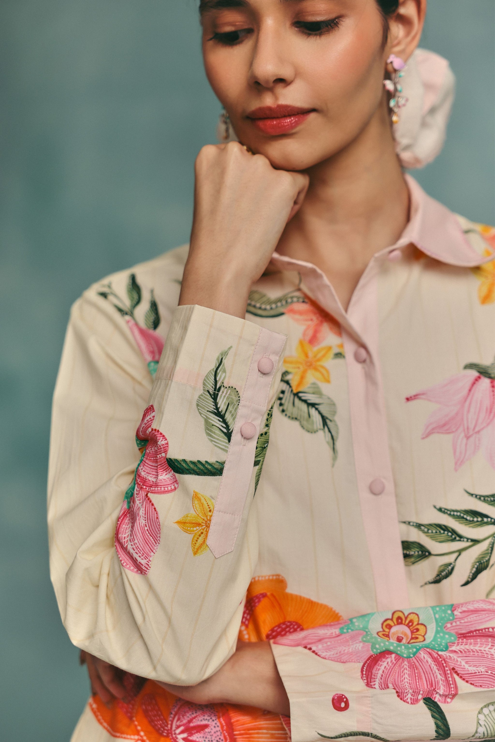 dahlia shirt dress Delicate Dahlia Sheer Shirt Mini Dress in White White / S