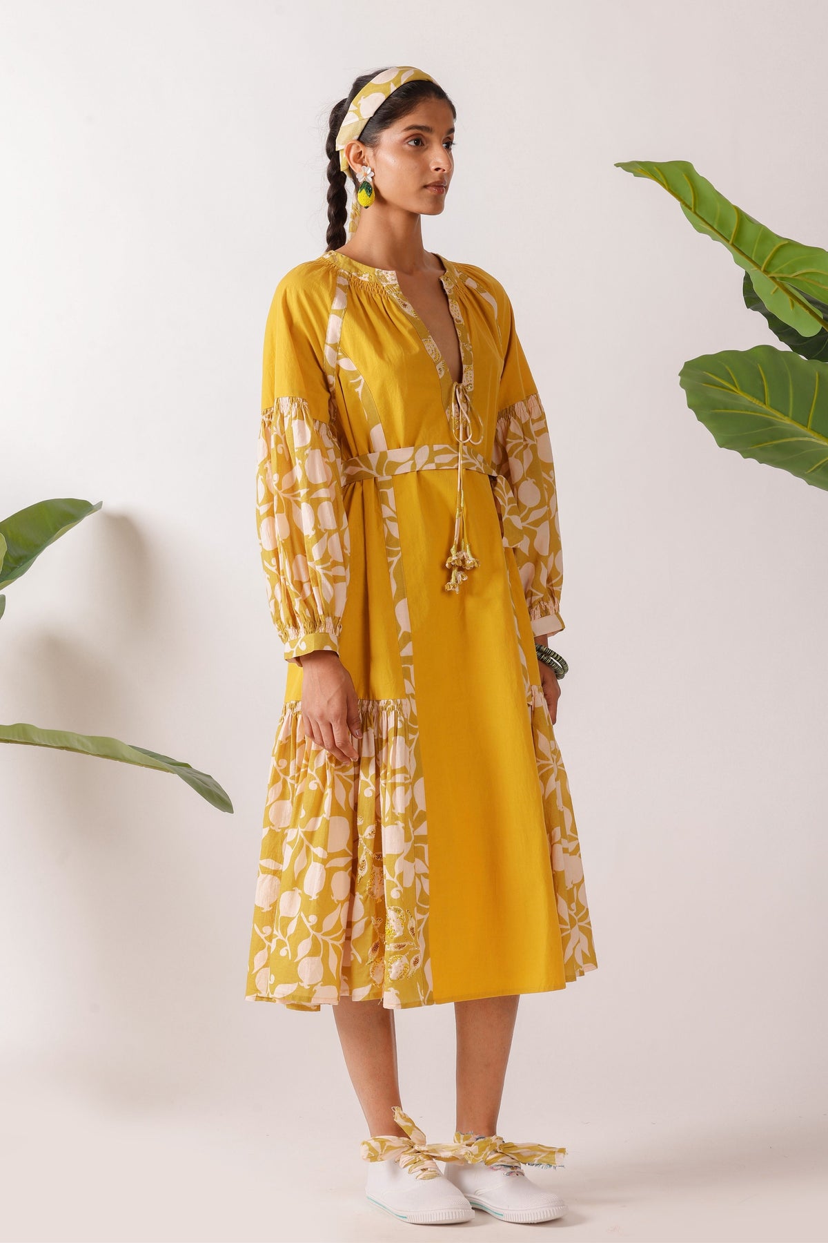 Olive Pomegranate Print Dress