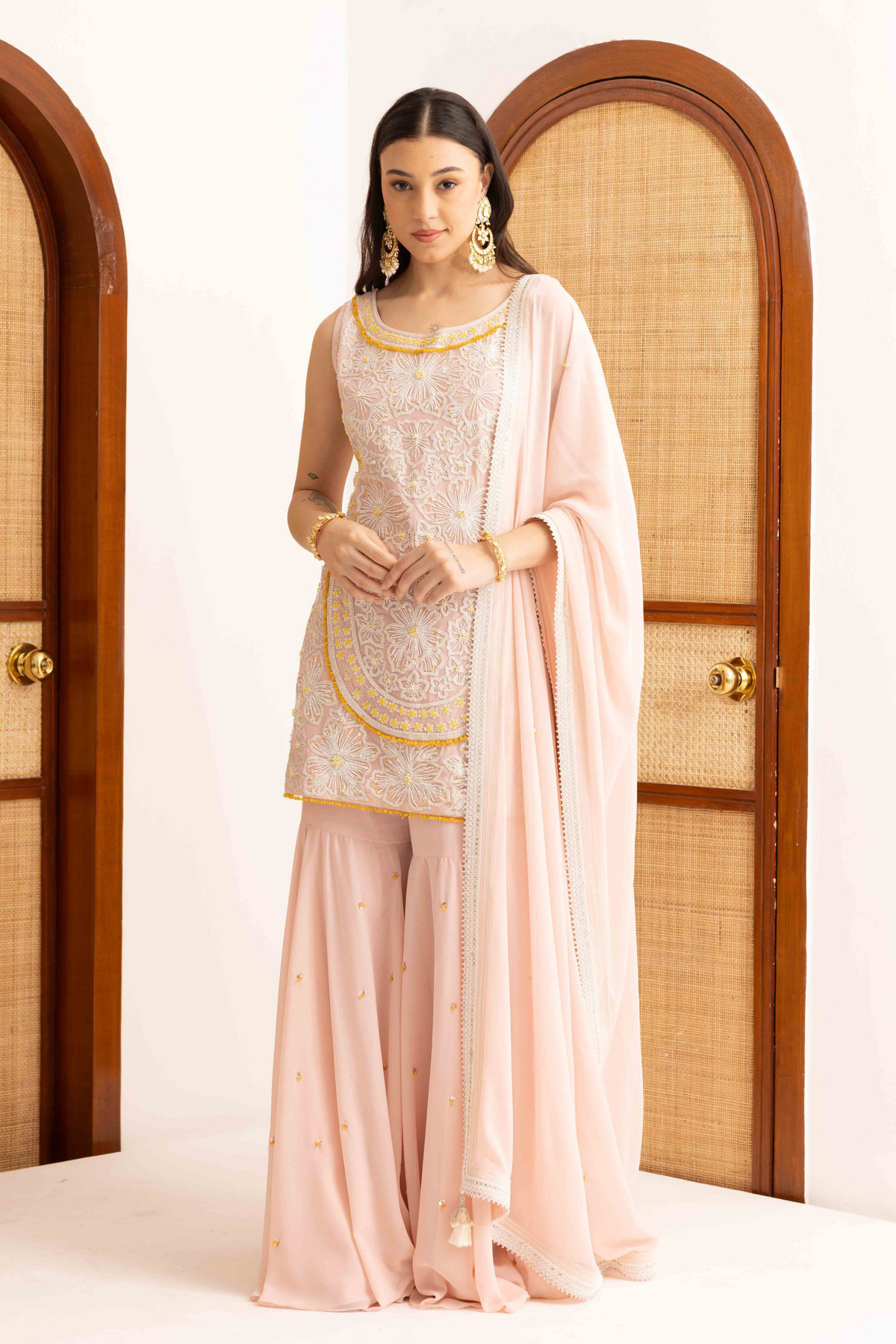 Rose Pink Sharara Set