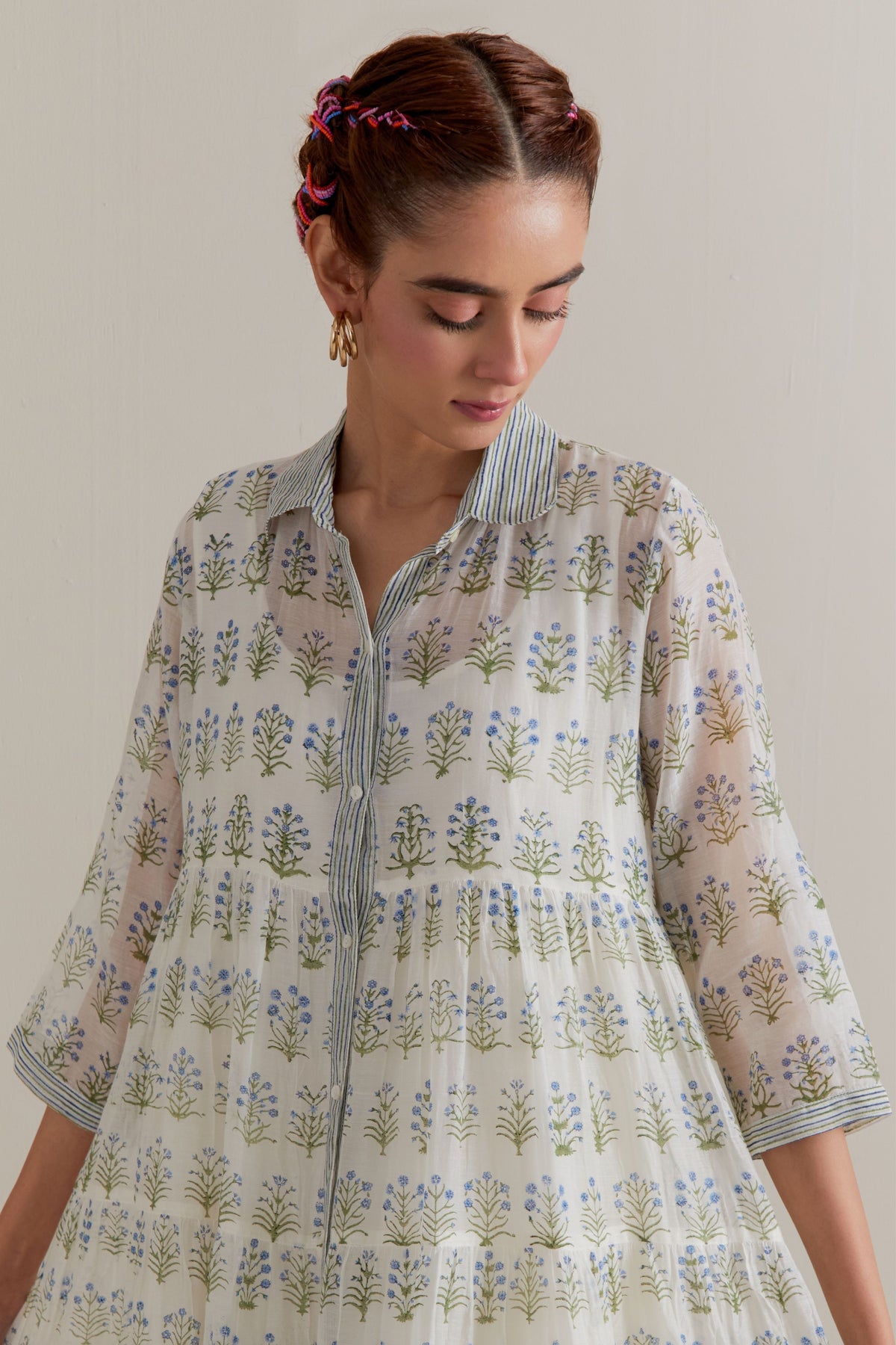 Tiered Booti Kurta Set