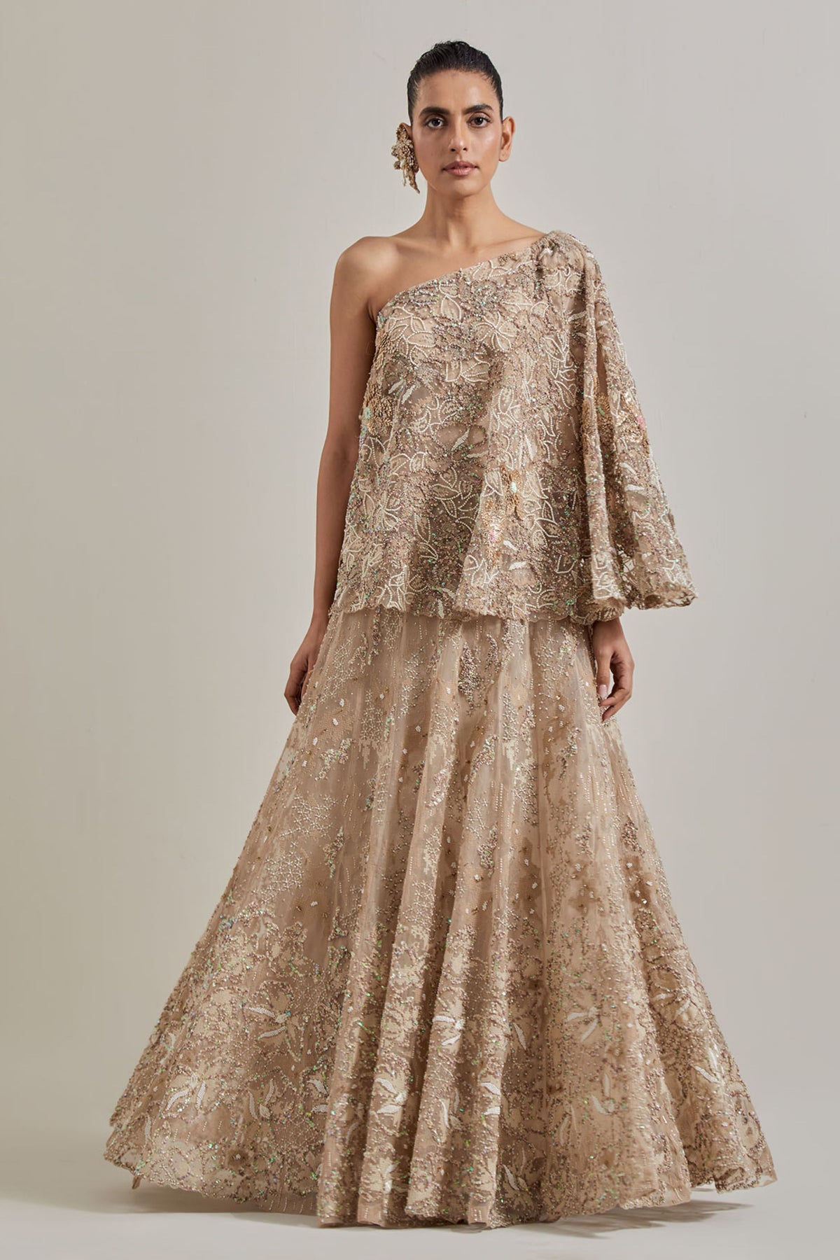 One-shoulder Skirt Set