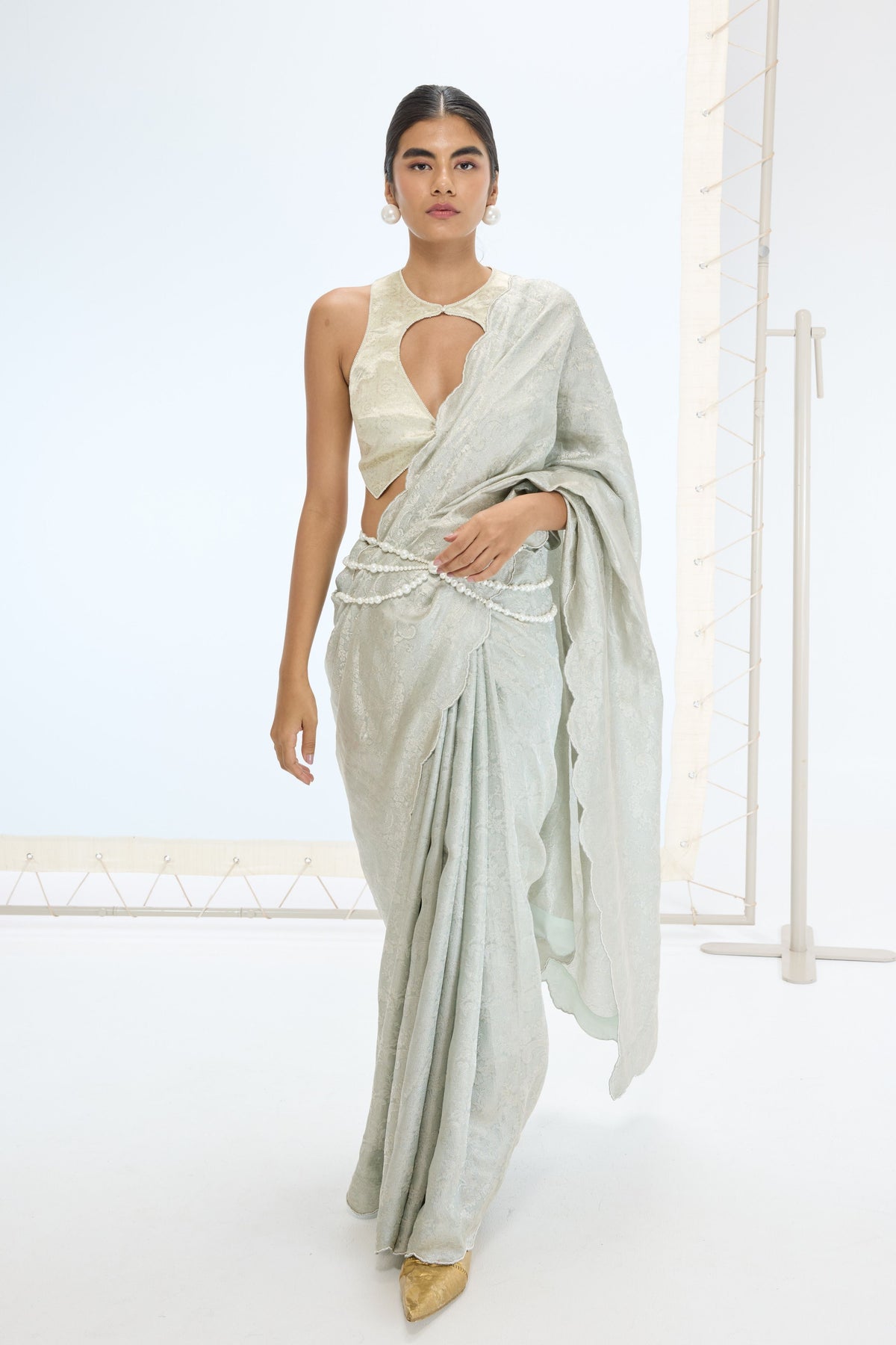 The Jenna Saree in Aqua