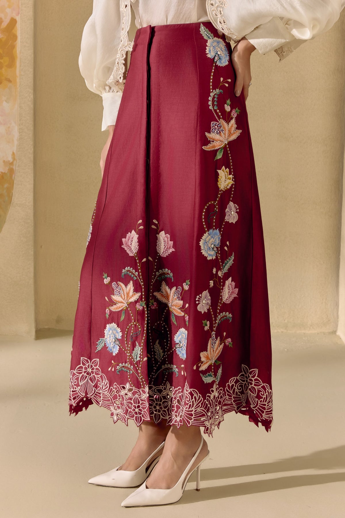 Ruby Fleur Button-Down Skirt