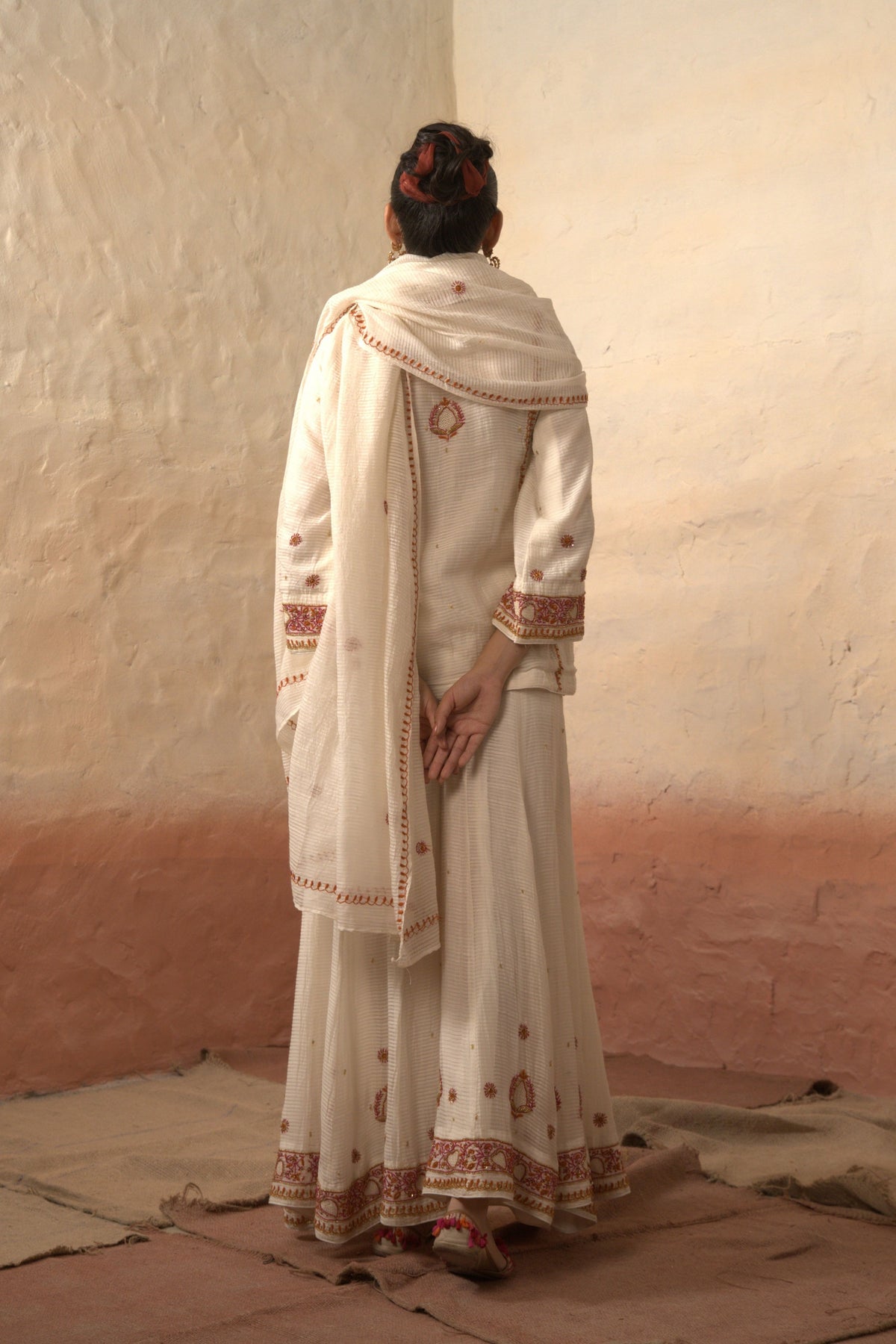 White Chikankari Sharara Set