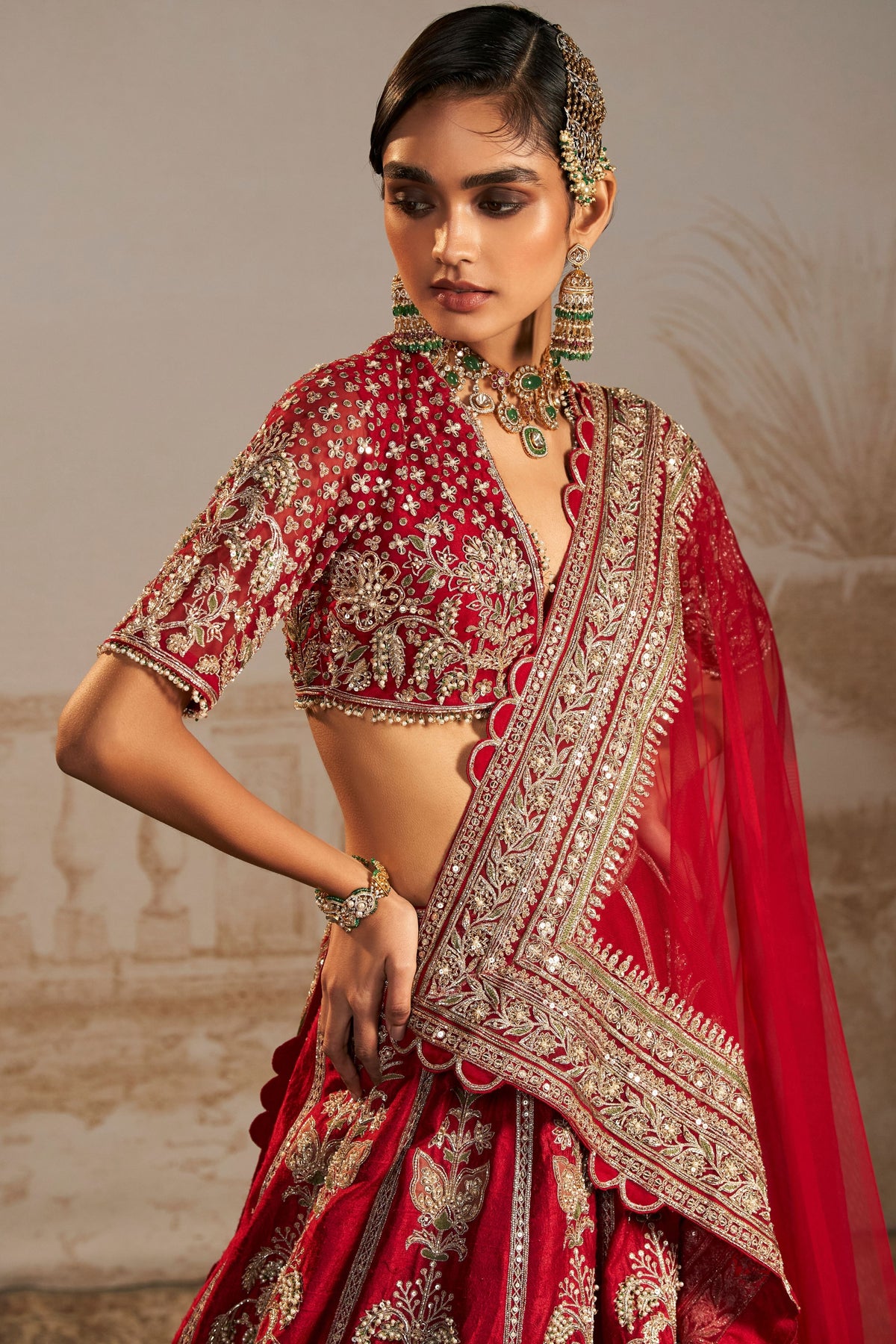 Shanno Red Lehenga Set