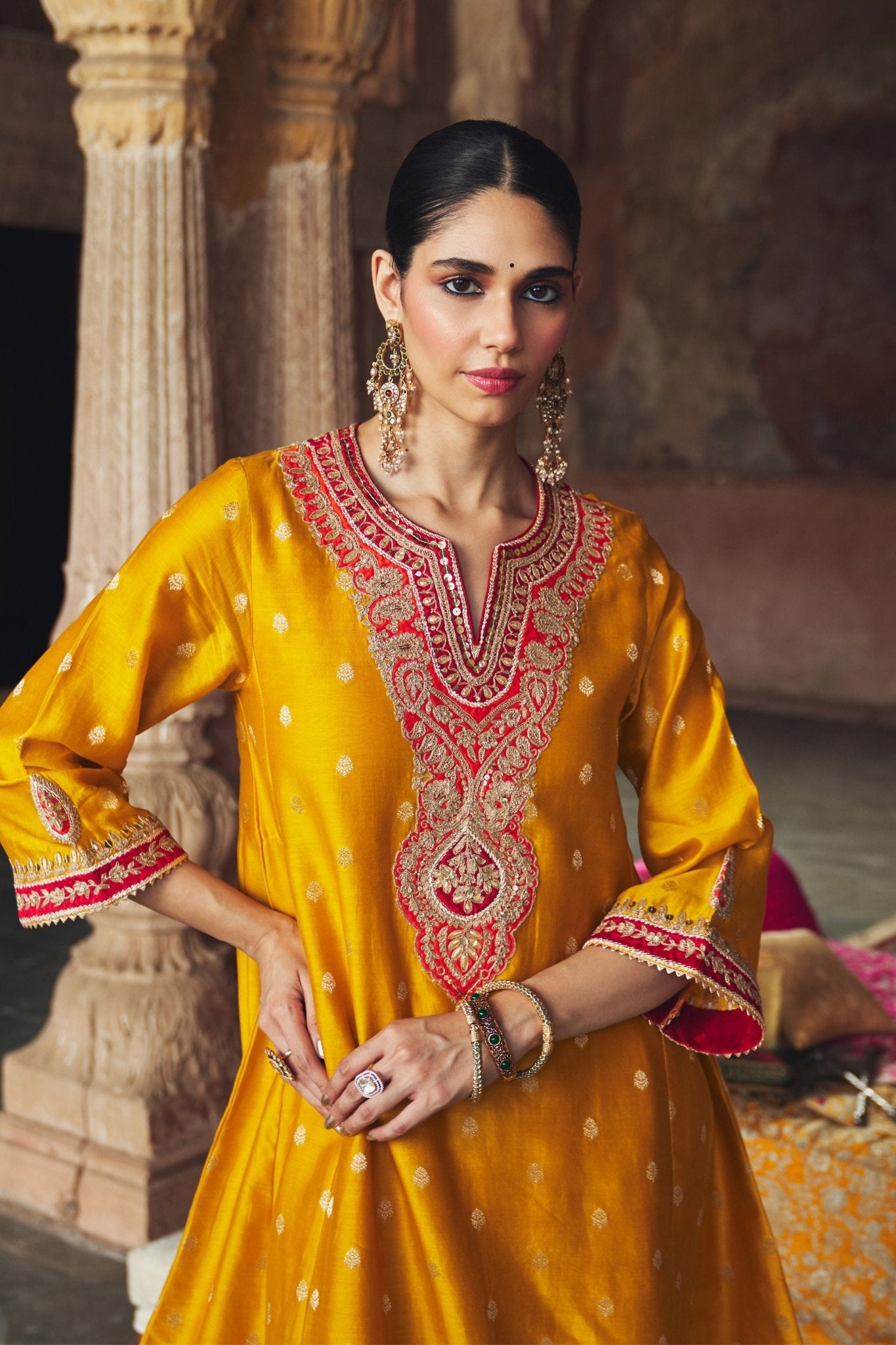 Hafsa Mustard Chauga With Salwar - Sheetal Batra - Elahe
