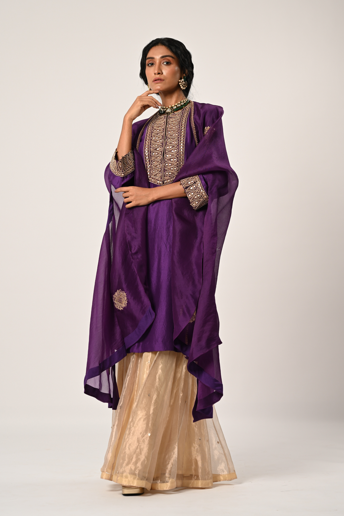 Sharara With Cape Set