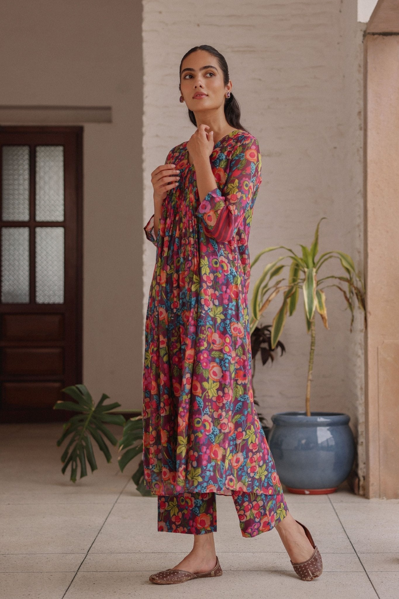 Amethyst Bloom Kurta Set - Vaayu - Elahe