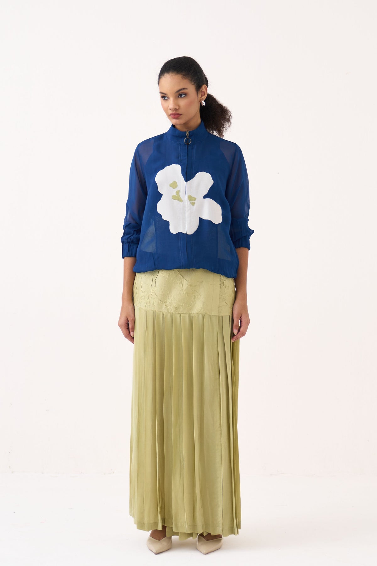 Overlap Pleated Skirt