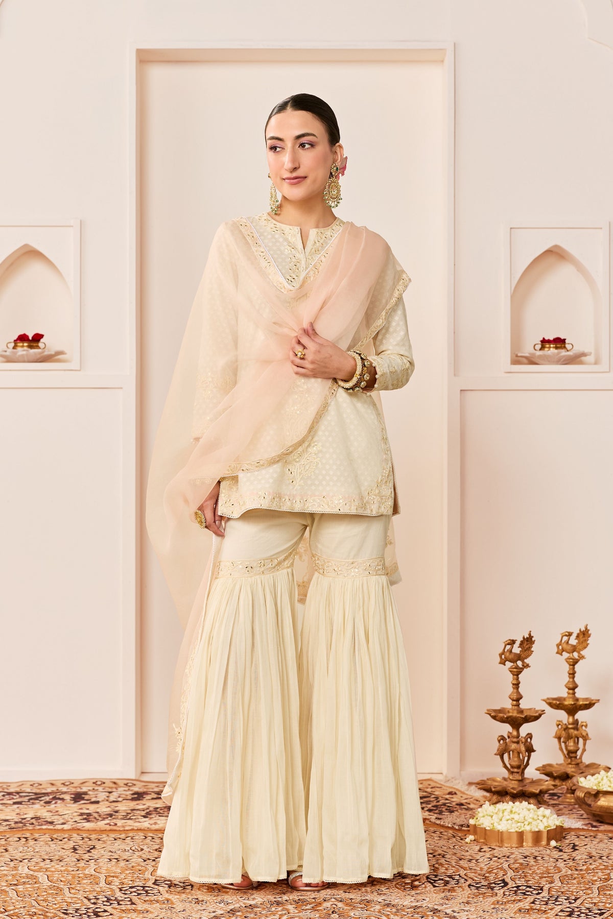 Yasmeen Daisy Ivory Sharara Set