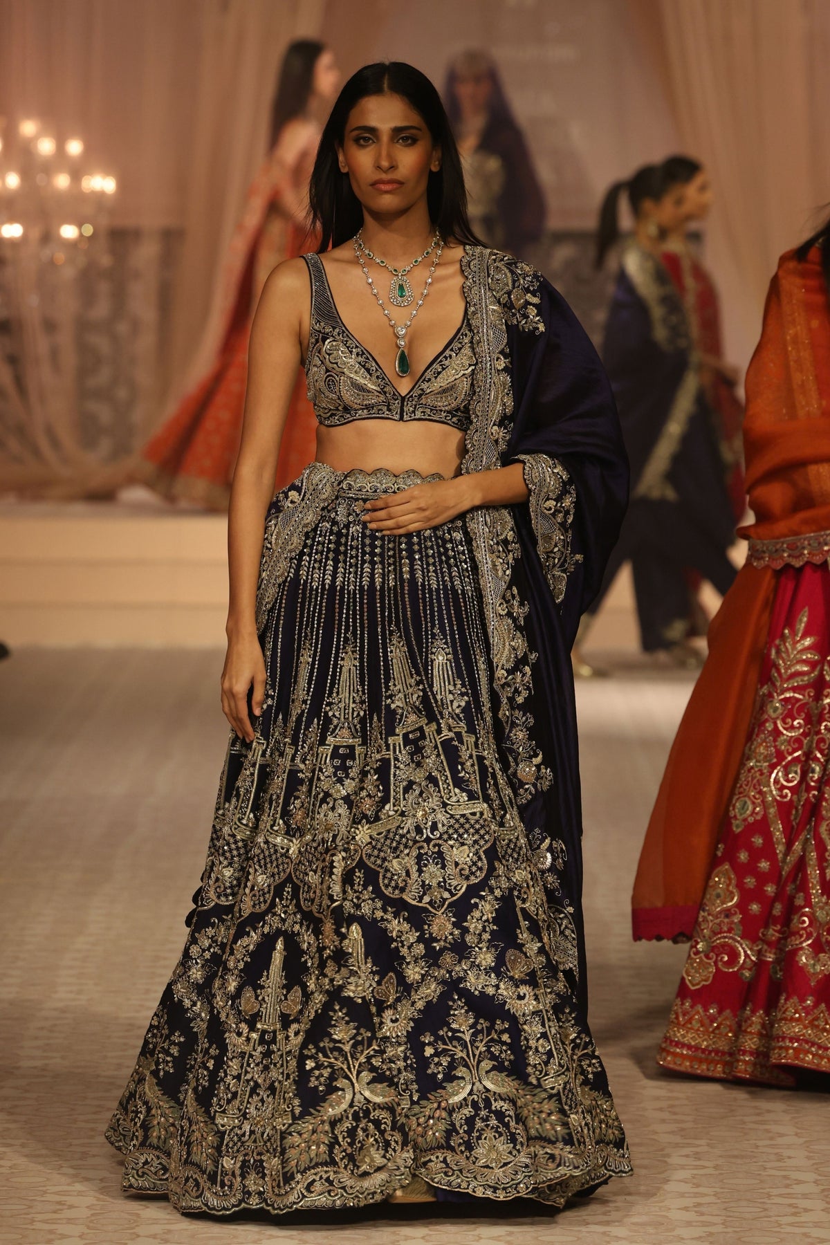 Mor Lehenga Set