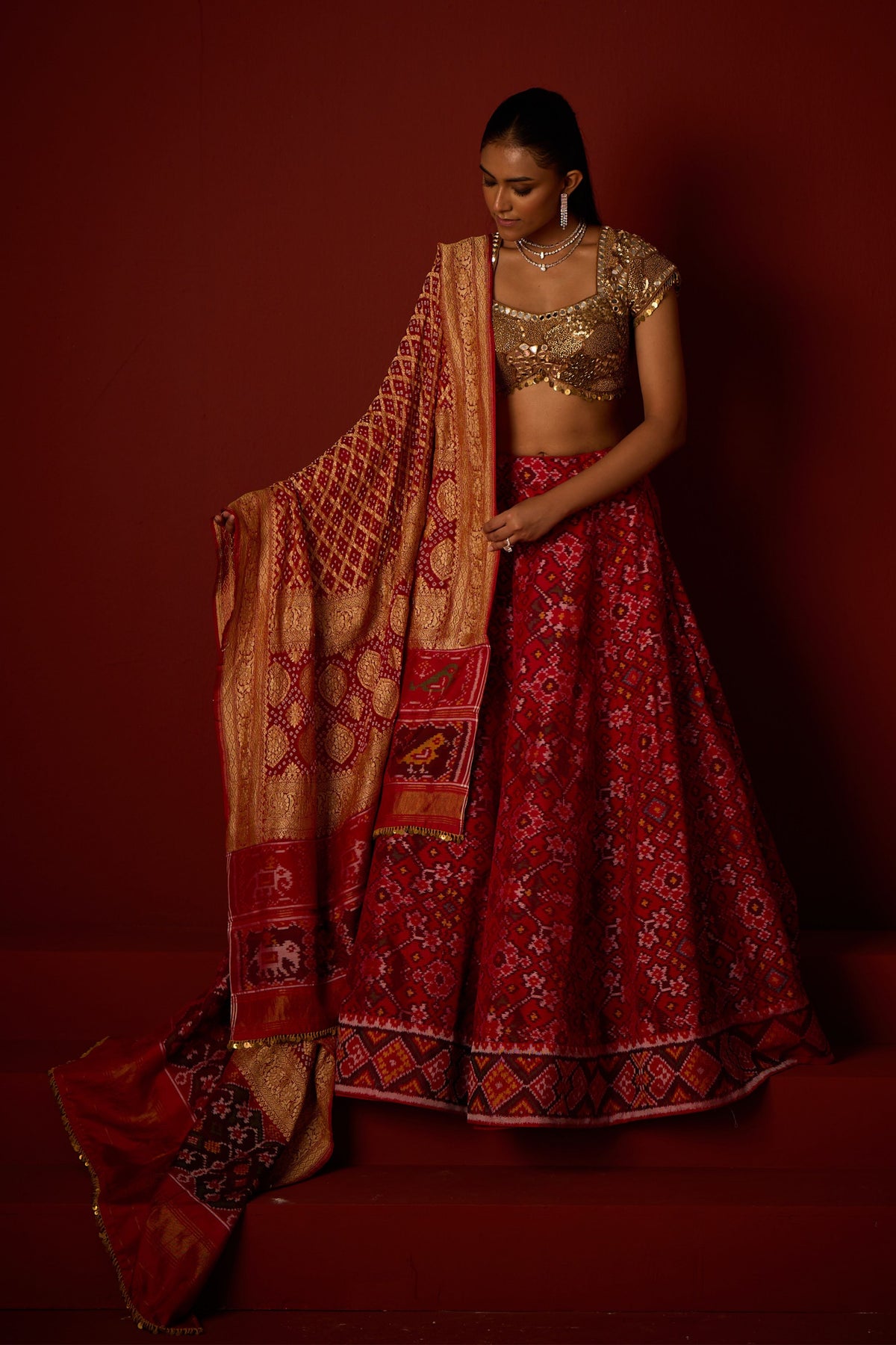 Golden Patola Lehenga Set