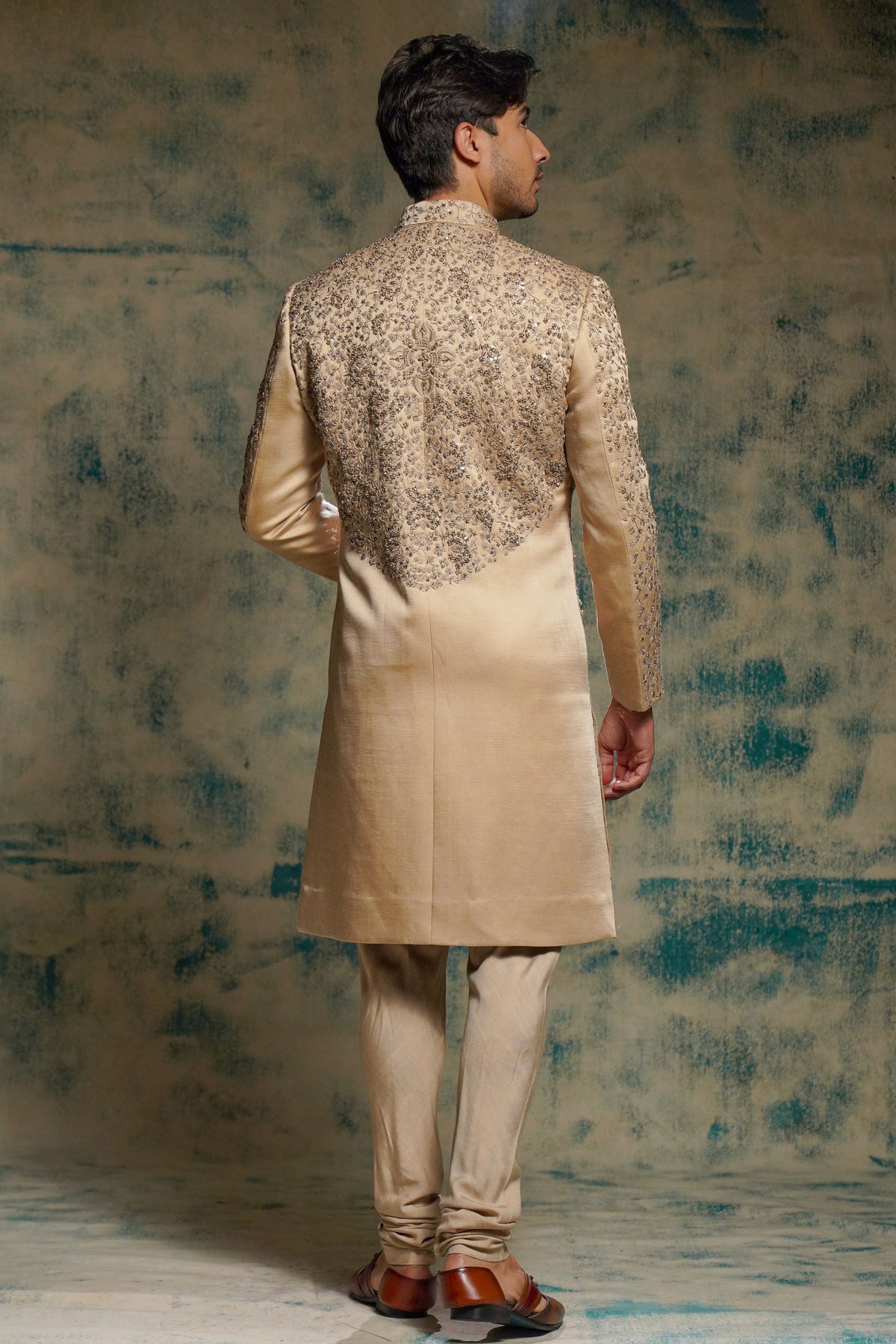 Sand Grey Sherwani Set