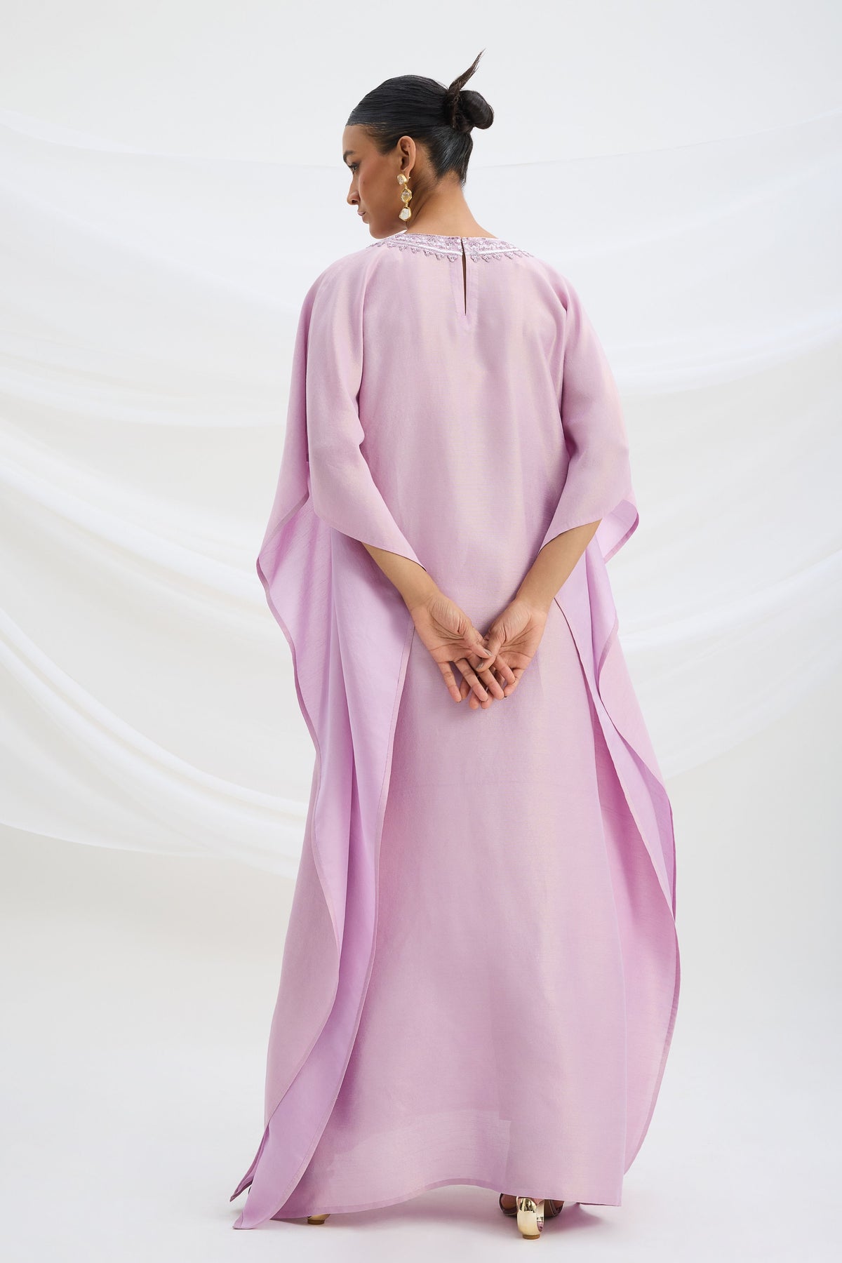 Lilac Embroiered Kaftan Set