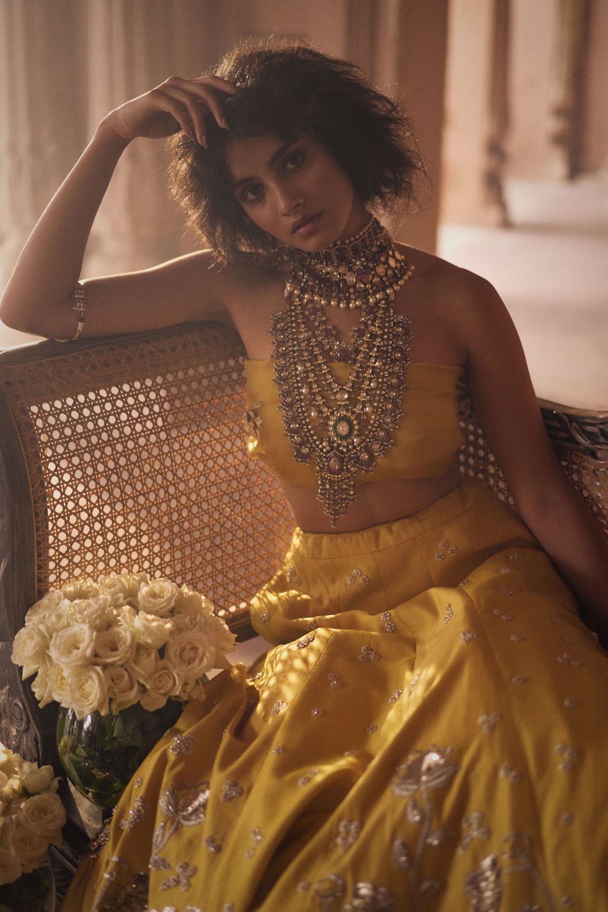 Tuscany Yellow Embroidered Lehenga Set