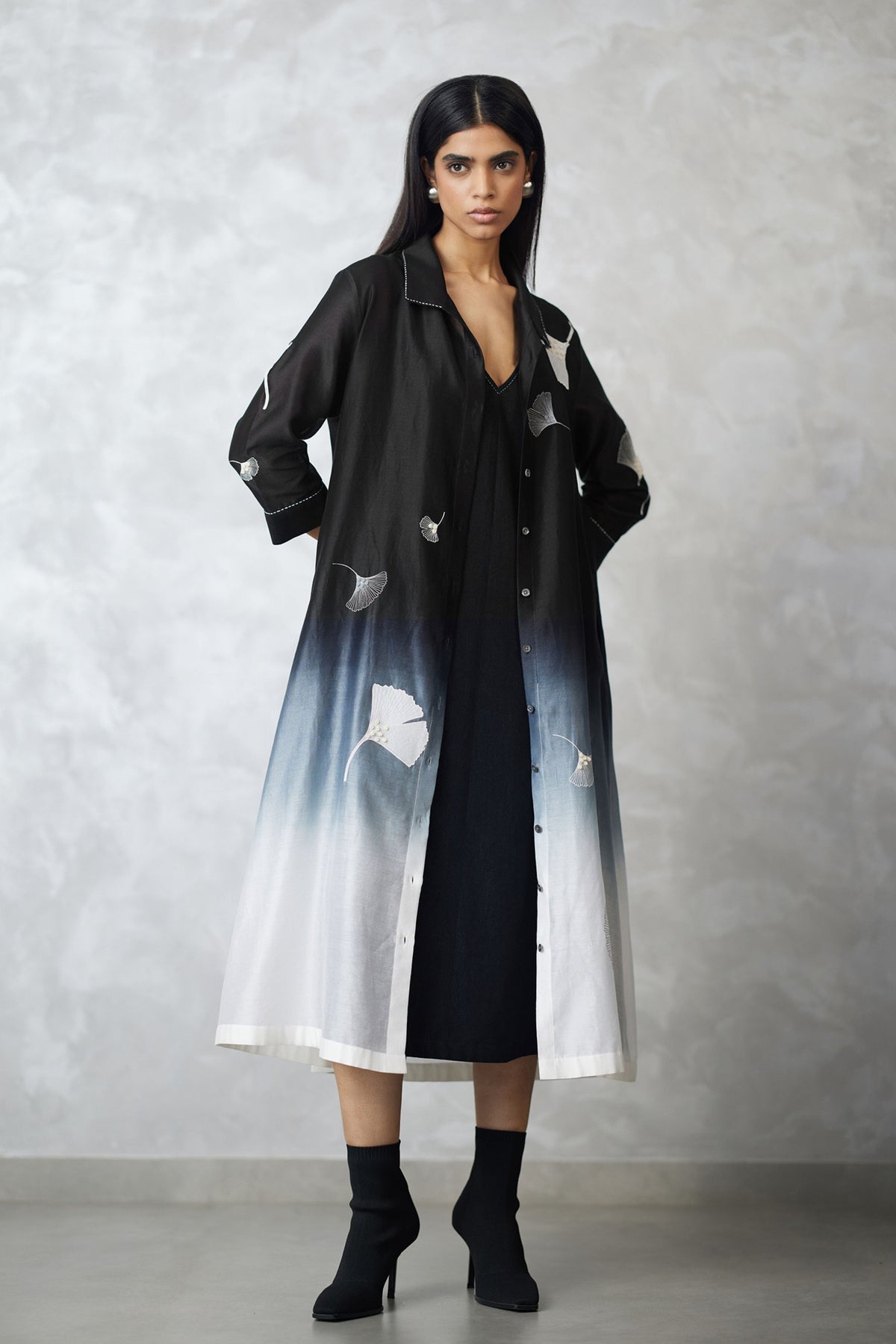 Black Jacket With Denim Dress