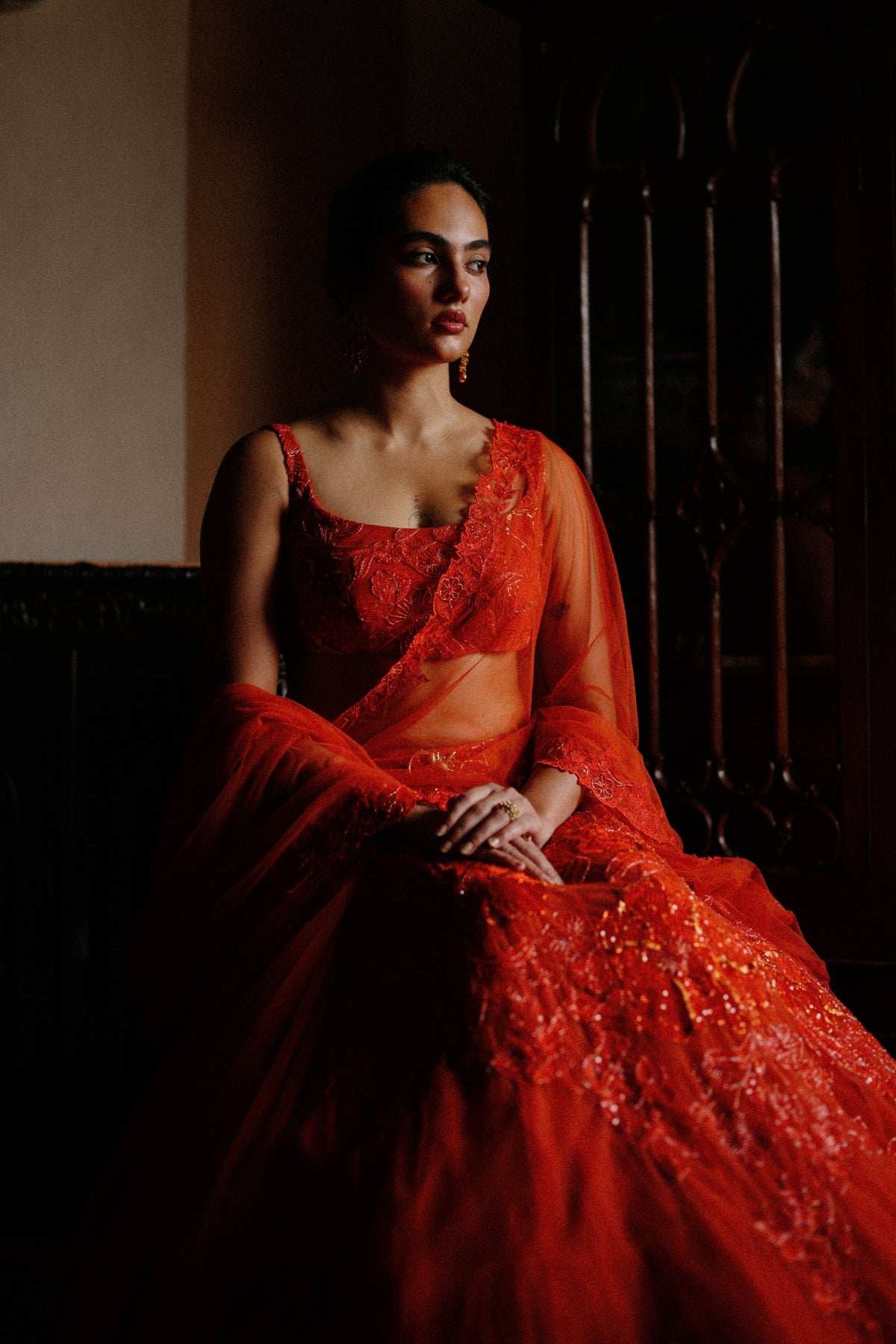 Ginger Orange Lehenga Set