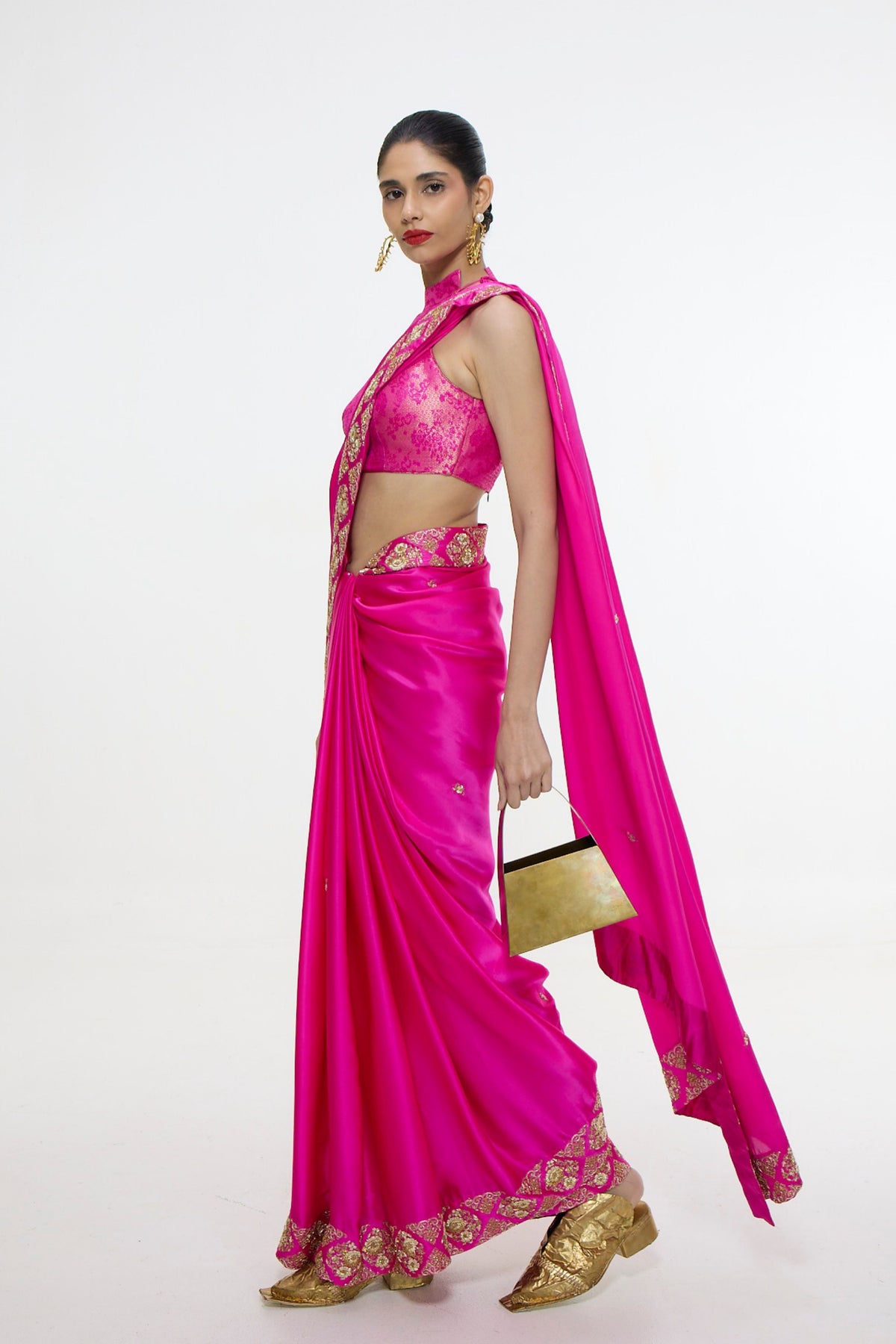 Pink Mashroo Silk Saree