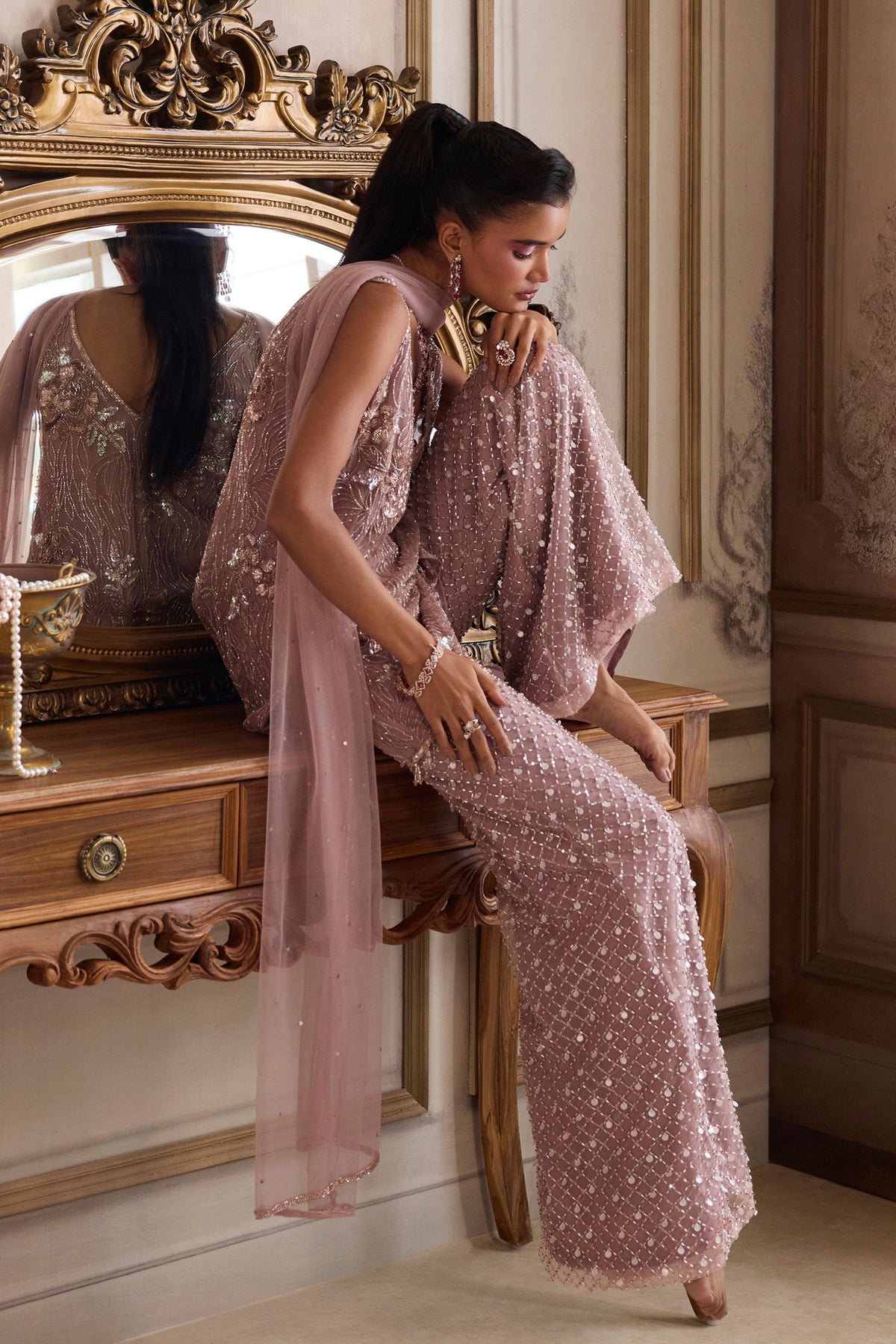 Champagne Rose Sharara Set