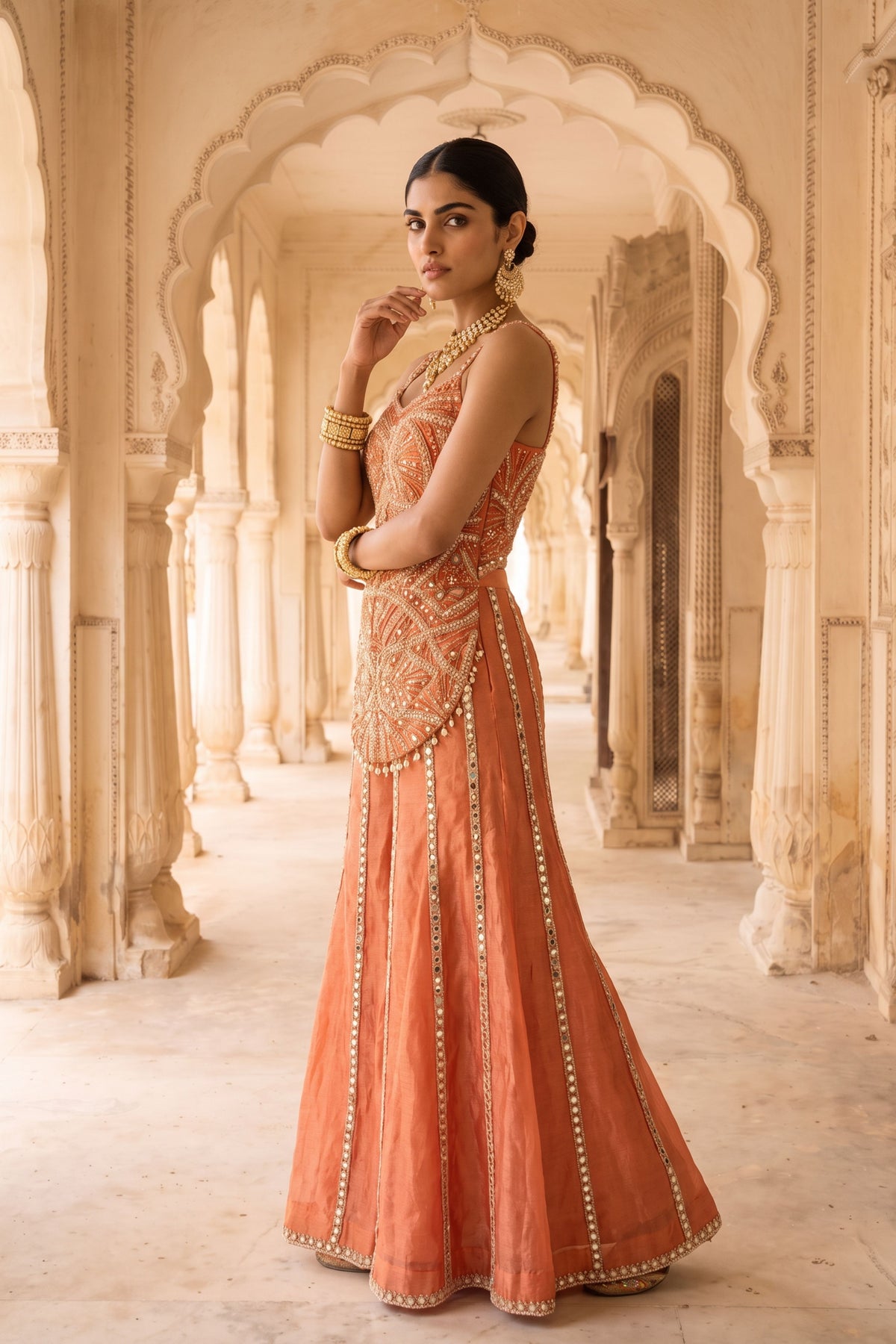 Kesariya Baag Sharara Set