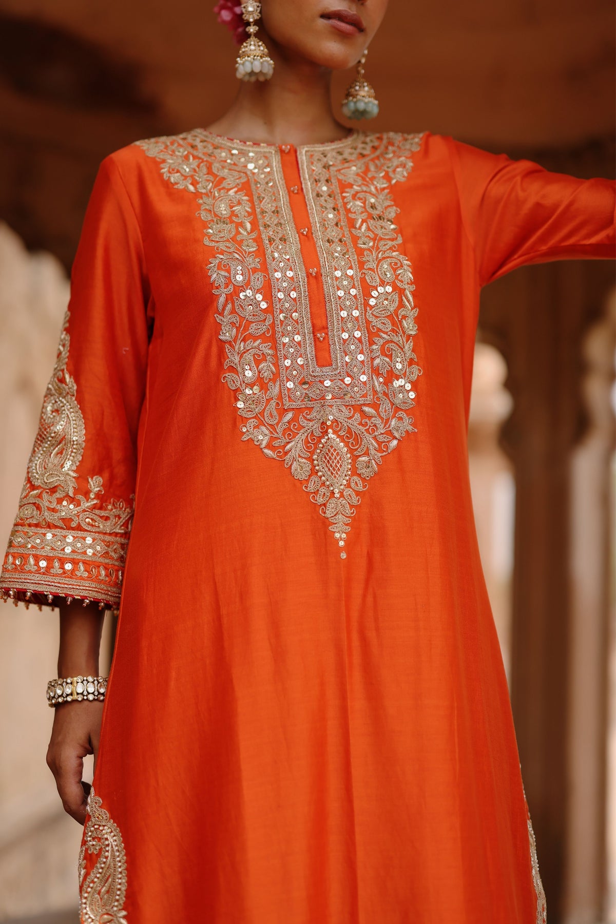 Umaira Orange Kurta Set