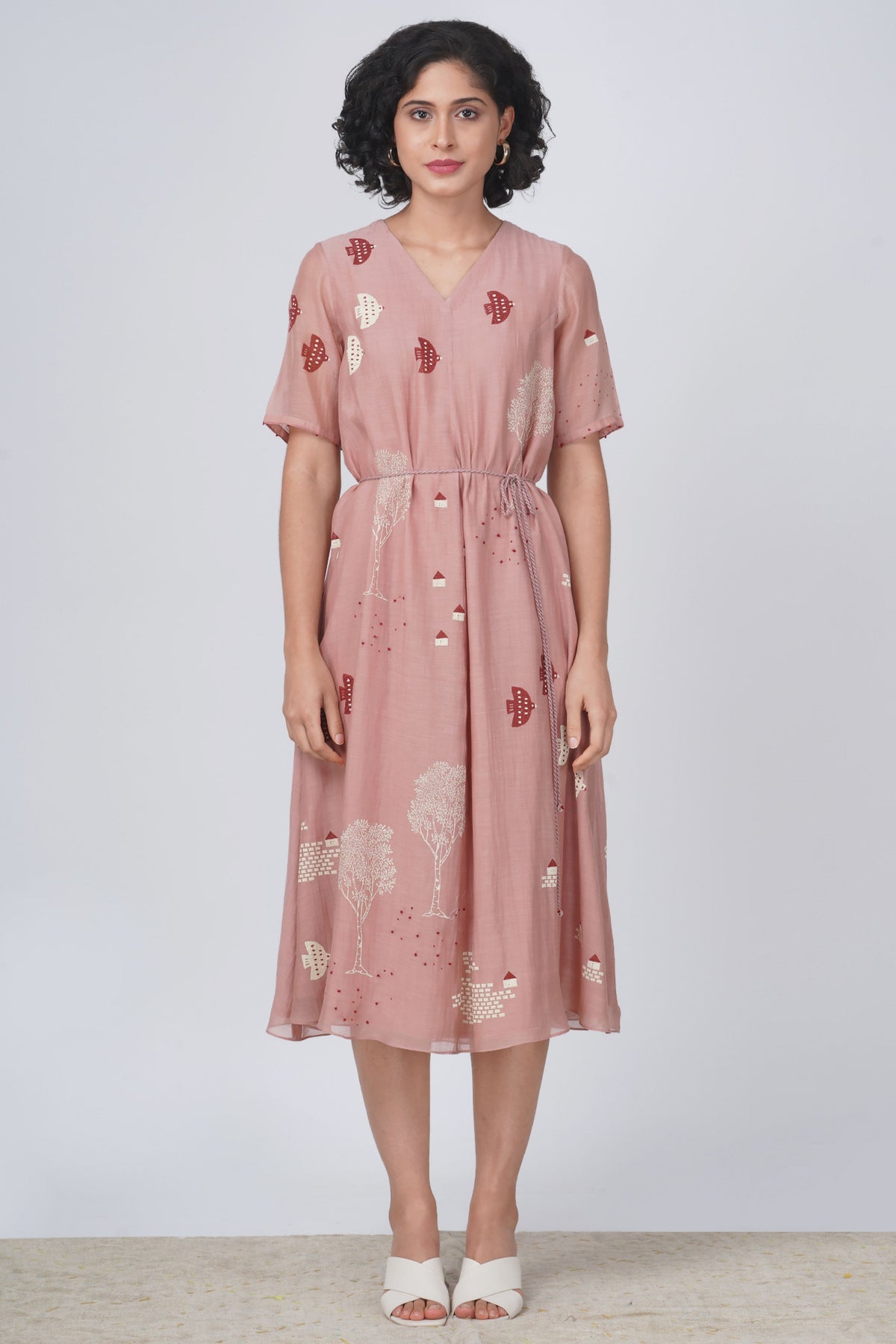 Almond Hakoni Print Dress